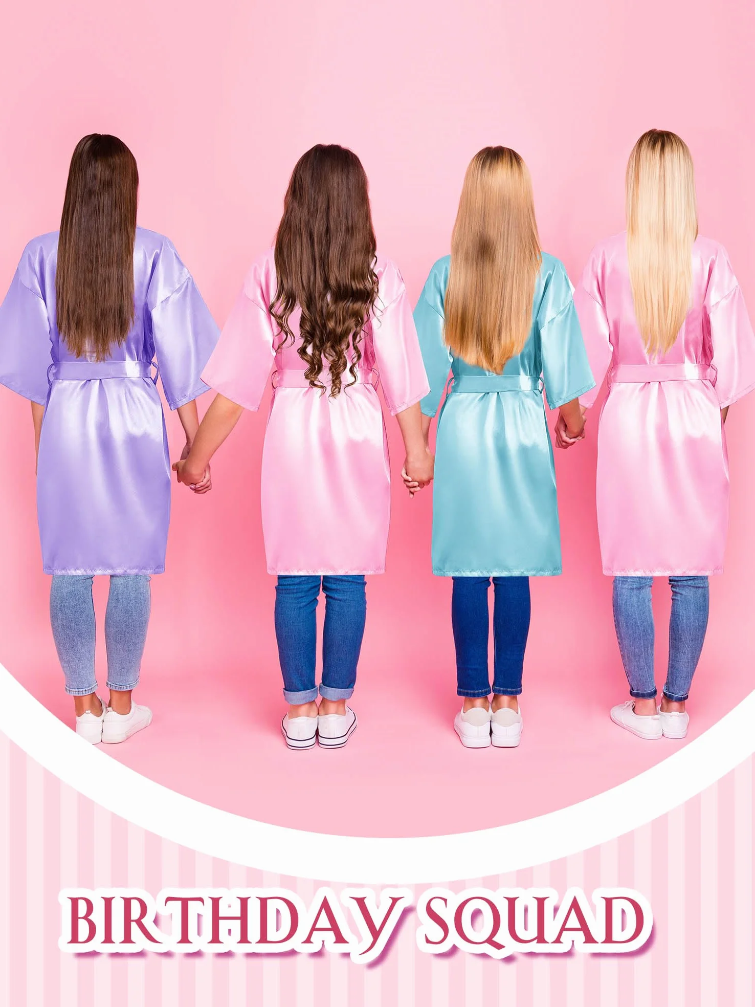 Sintuff 24 piezas de suministros de fiesta de pijamas para niñas, 6 batas de spa para niñas, 6 bolsas, 6 diademas, 6 máscaras de spa, Varios colores, 14