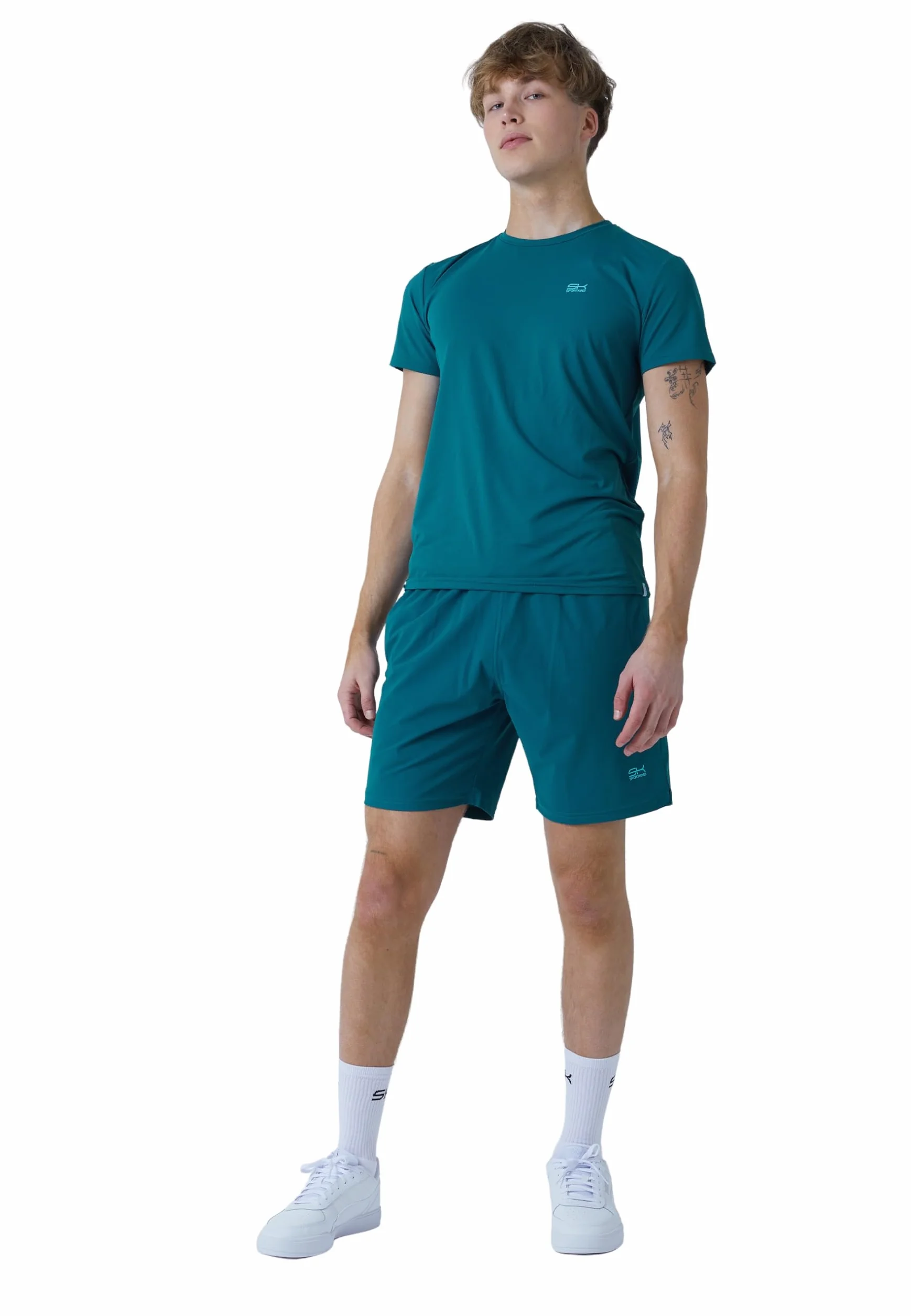 Sportkind Pantalones cortos de tenis para hombre y niño, regular, ultraligeros, muy elásticos, transpirables, protección UV