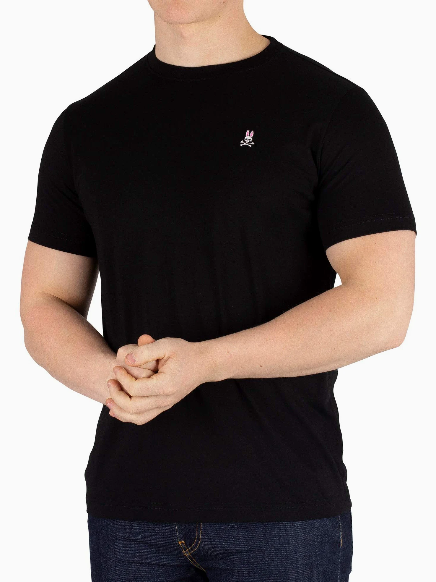 Psycho Bunny Hombres Camiseta clásica de Cuello Redondo Black