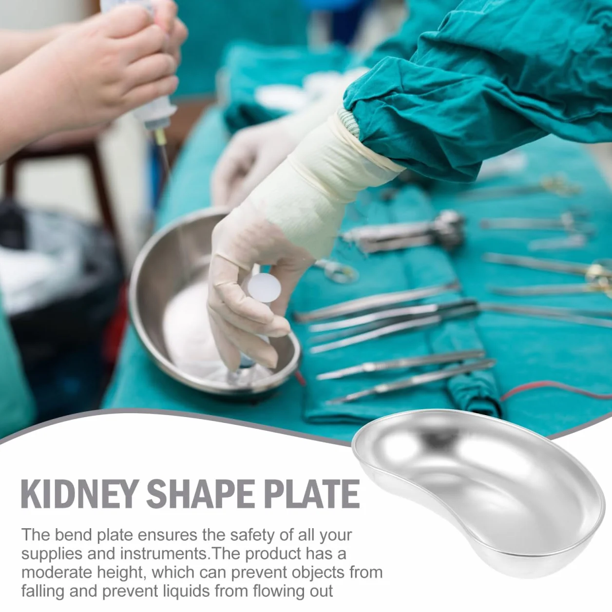 iplusmile Bandeja de Riñón de Acero Inoxidable 19.5cm - Riñonera Médica Profesional para Instrumental Laboratorio