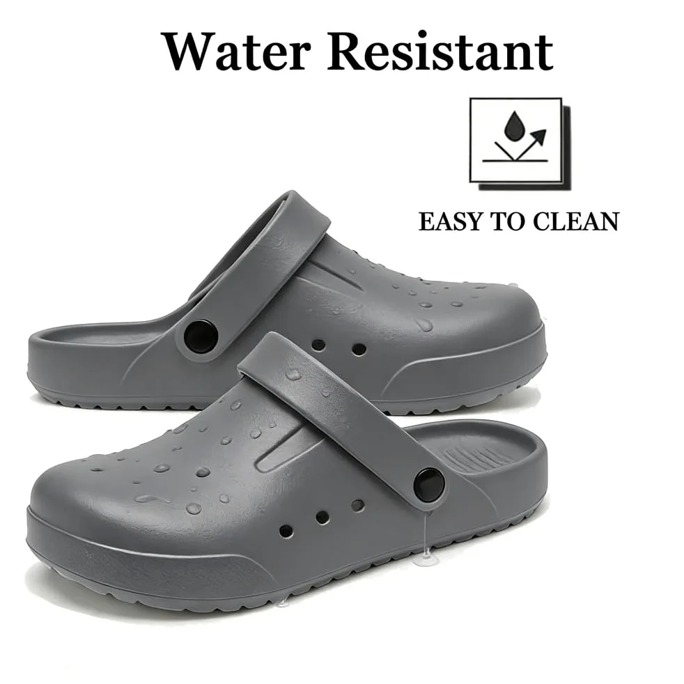 Nihaoya Zuecos para hombre y mujer, zapatos de jardín, pantuflas de playa para exteriores, cómodas, antideslizantes, ligeras, transpirables