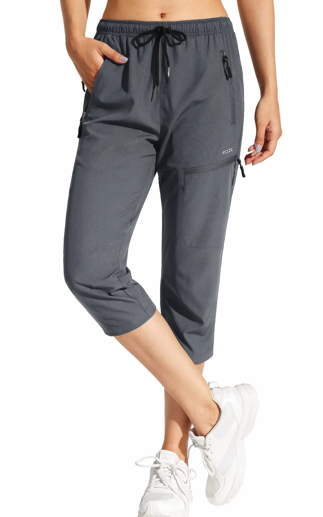 MOCOLY Pantalones Trekking Mujer Pantalón de Senderismo Acampar Pantalon Montaña Cargo Protección UV Exteriores con Bolsillos de Utilidad Cremallera