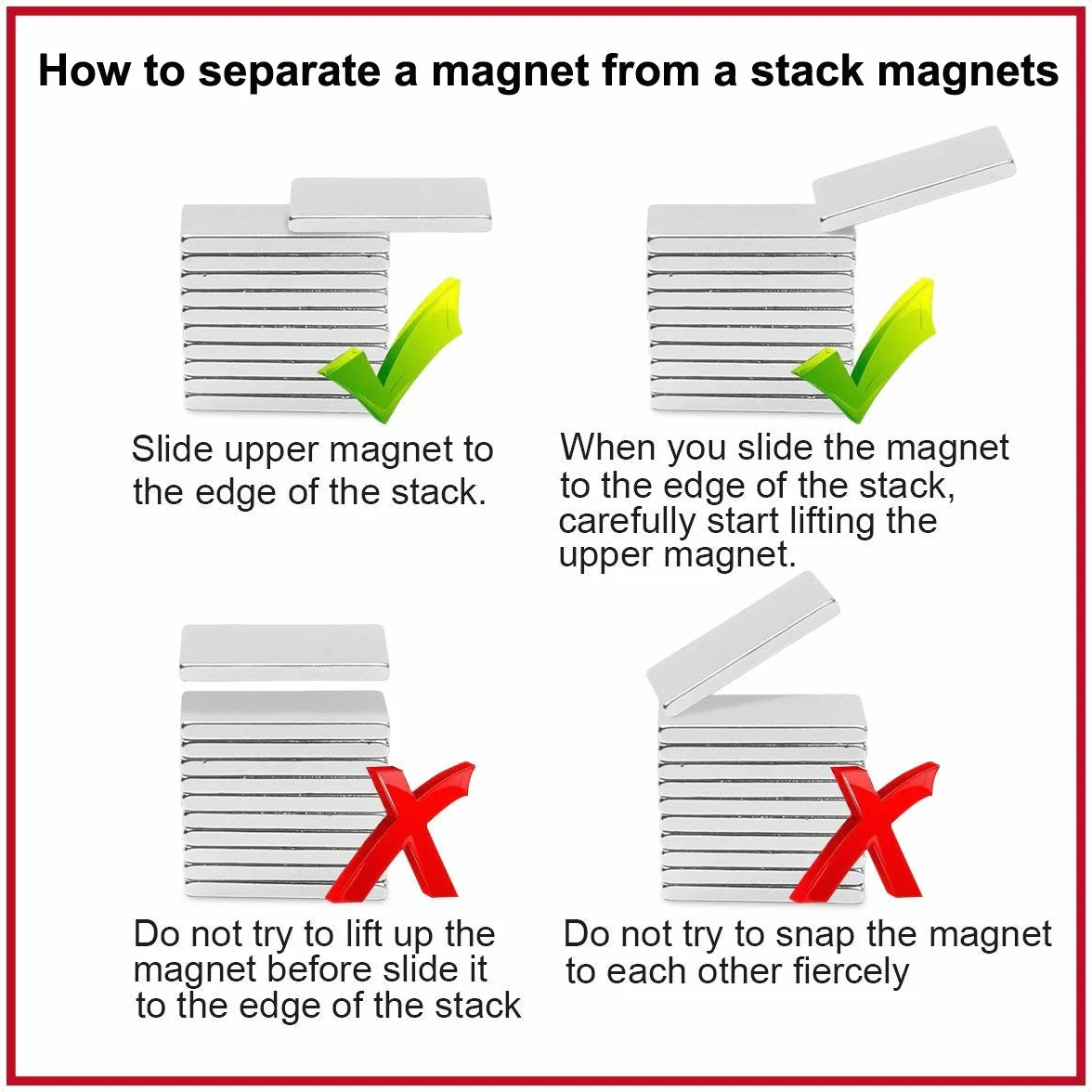 Imanes Neodimio N52 20 Piezas 20x10x2mm para Experimentos Científicos DIY