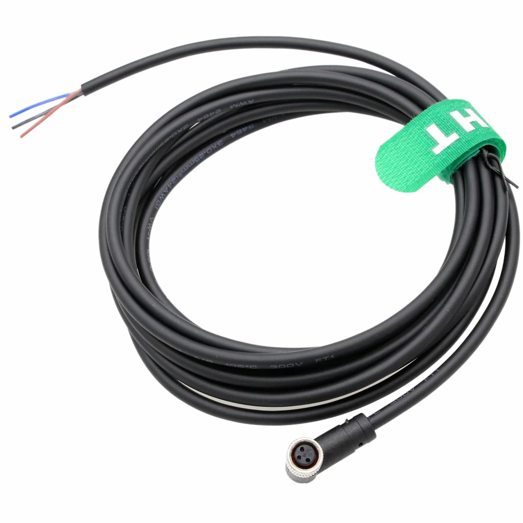 HangTon Cable de alimentación M8 hembra 3 pines sensor actuador blindado PVC 3m para Banner Baumer Turck SICK Omron