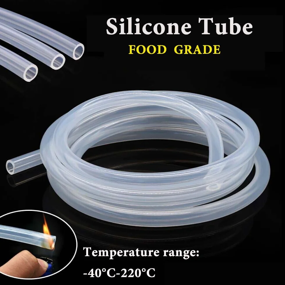 Tubo de Silicona Flexible 1.5mm ID x 2.5mm OD Espesor 0.5mm Transparente 2 Metros Resistente a Altas Temperaturas