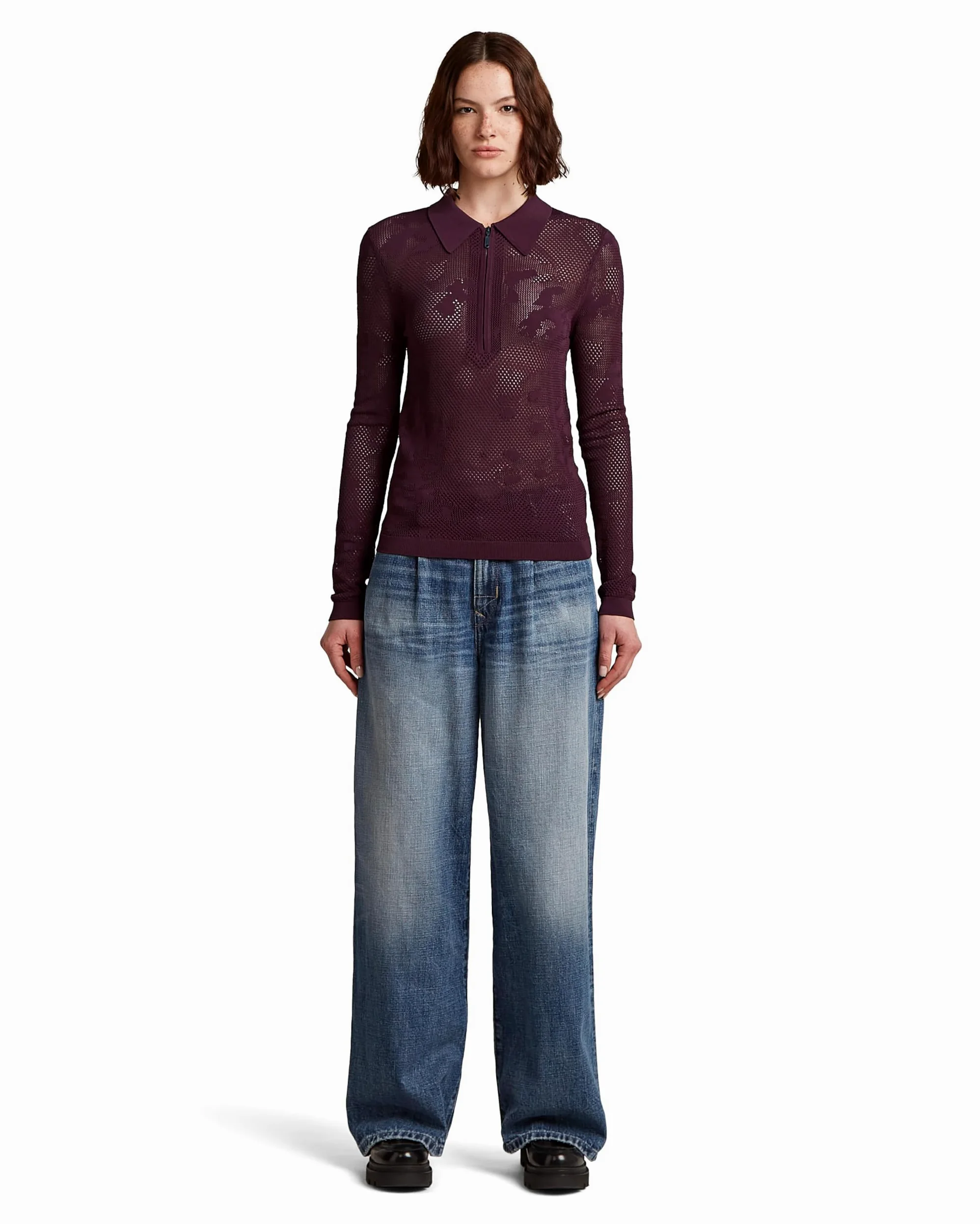 G-Star Pointelle Slim Polo Knit Wmn Sudadera Mujer