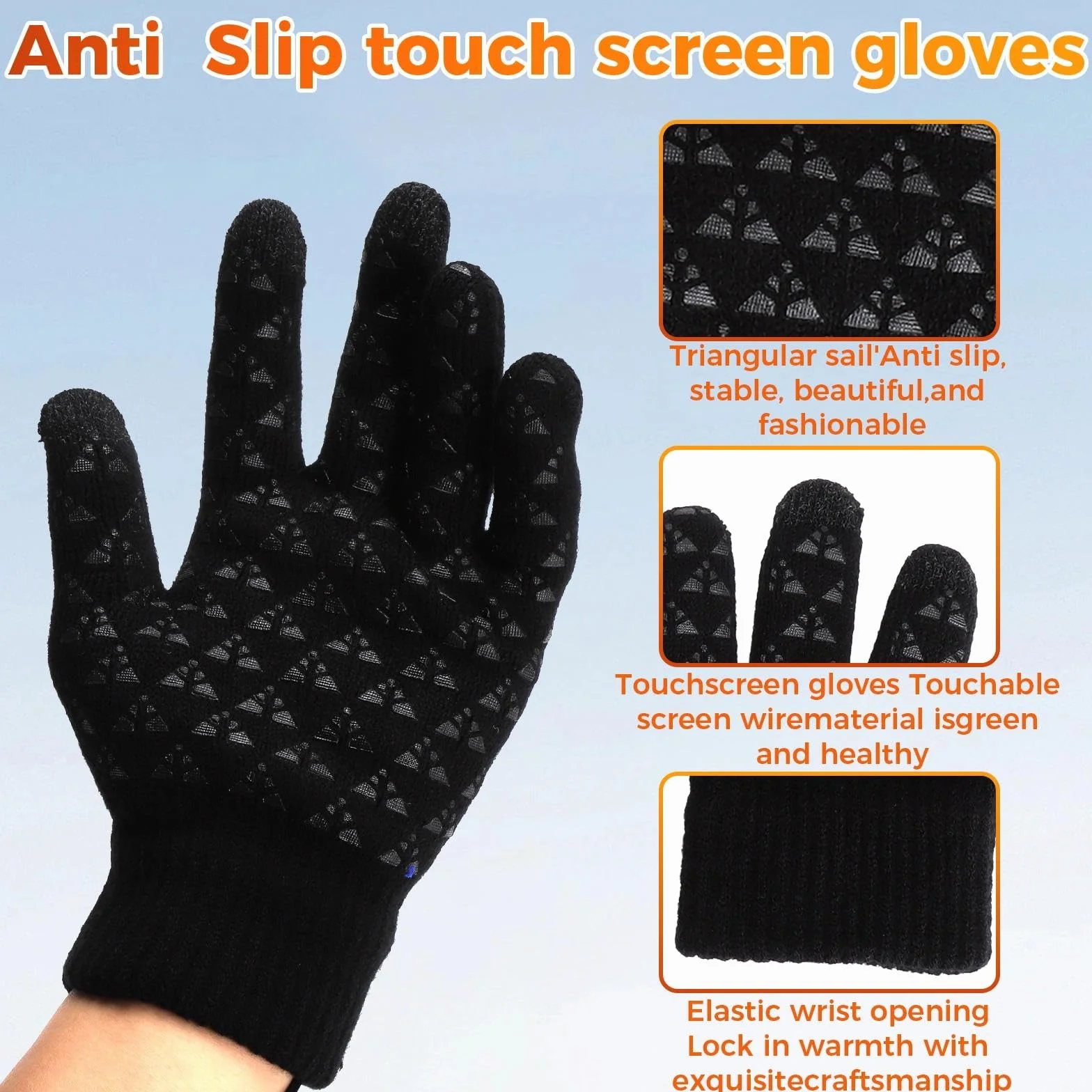 HENGBIRD Guantes calefactables USB eléctricos con pantalla táctil para invierno esquí ciclismo