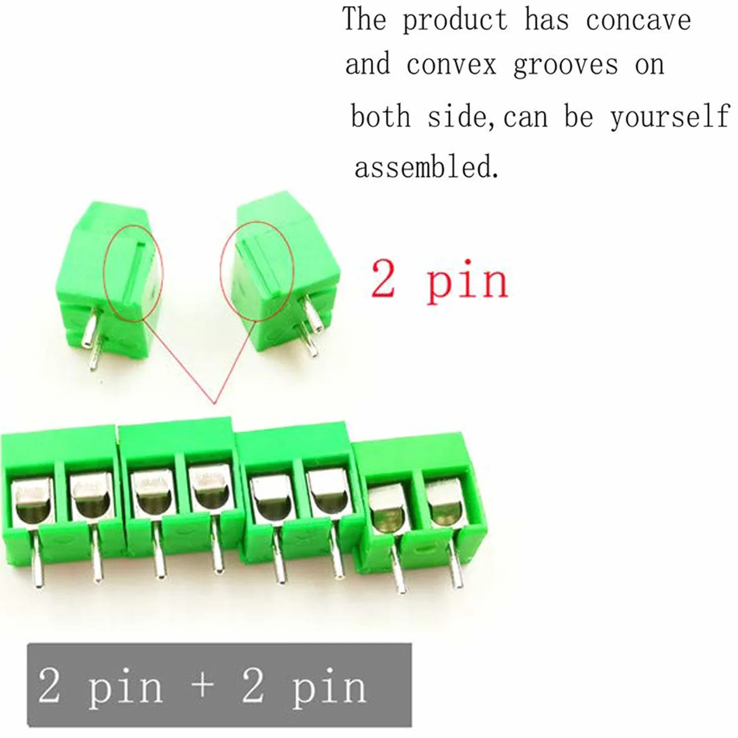 RUNCCI-YUN 120 Sztuk 5mm 2-Pin Blok Złączek Śrubowych PCB Montaż (2PIN-120Piezas)