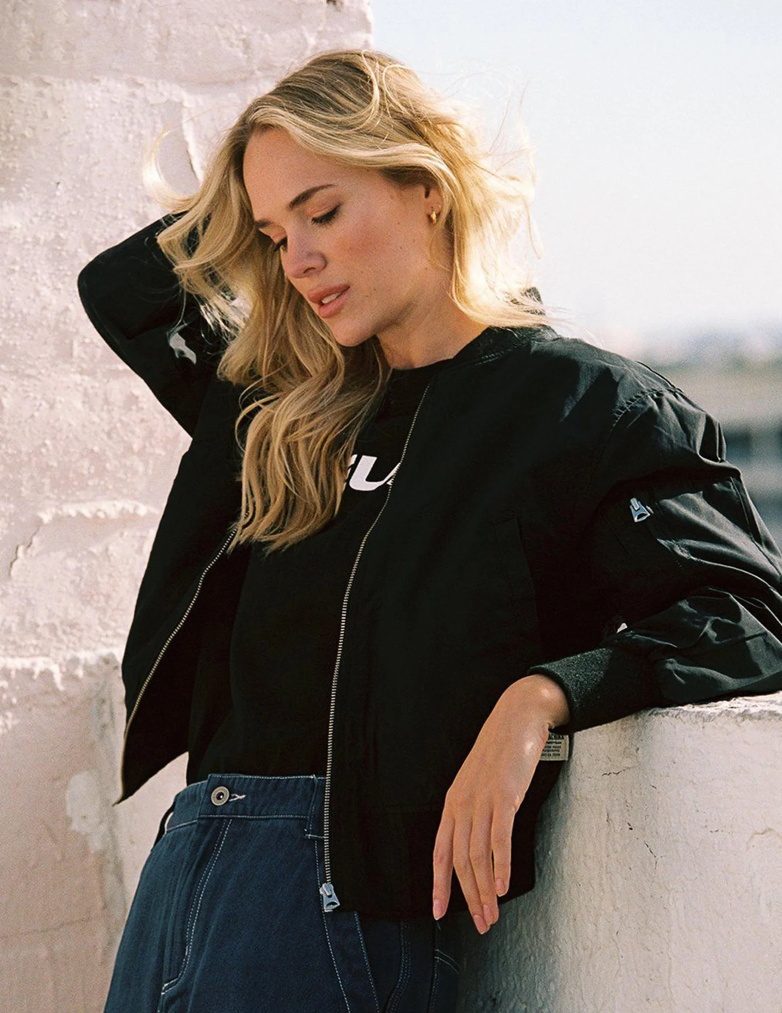 Zeagoo Chaqueta Bomber para Mujer Corto Cremallera Manga Larga