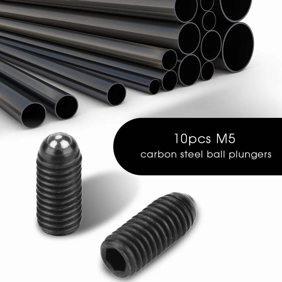 Tuerca Hexagonal M5 Tornillo Fijación Émbolo Bola Acero al Carbono 10 Piezas