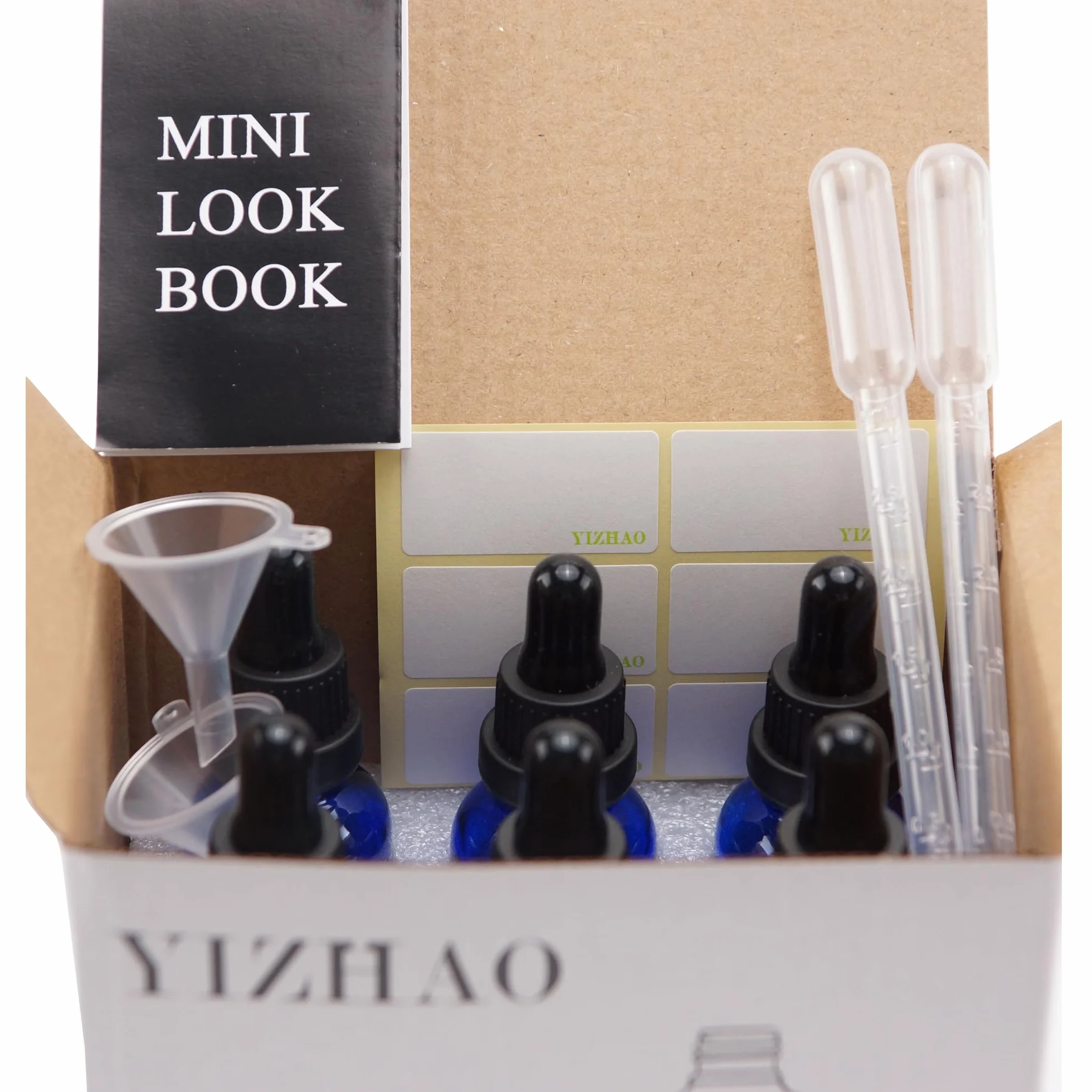 Frasco Cuentagotas Cristal 30ml con Pipeta para Aceite Esencial, Aromaterapia - 6 Piezas