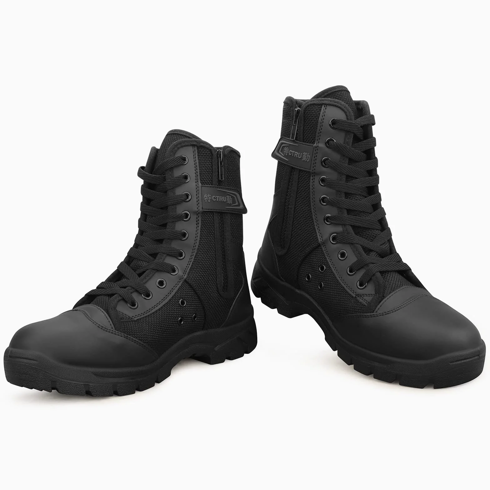 Botas Militares Tácticas Hombre Botas de Combate Negras Botas Militares de Trabajo Transpirables Botas Policiales Botas de Senderismo Ligeras para Exteriores Modelo307