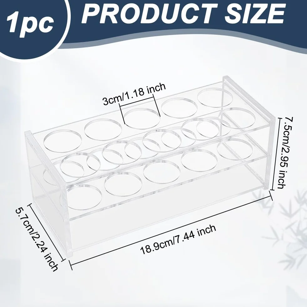 OLYCRAFT Gradilla Acrílica Transparente para Tubos de Ensayo 30mm Agujero para Tubos de Centrífuga 50ml Laboratorio