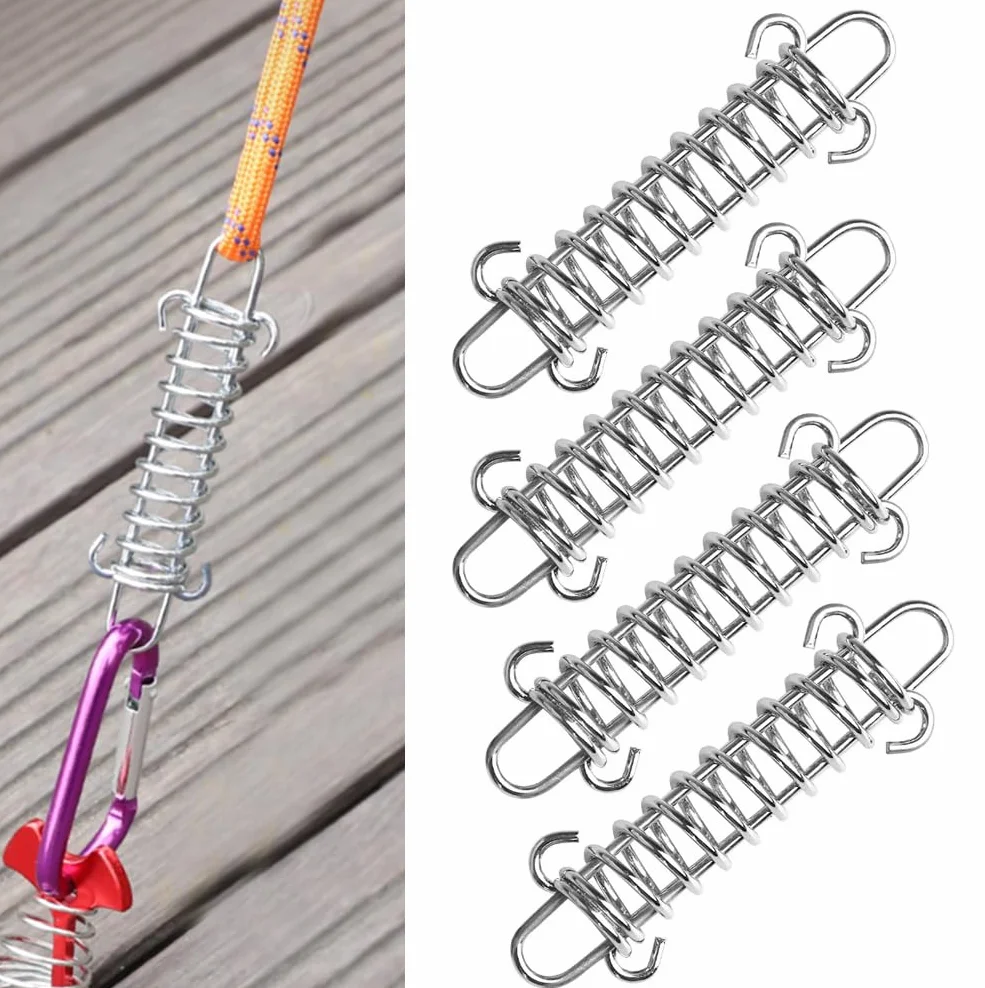 Muelles de tensión en espiral, hebillas para sombrilla, accesorios de fijación para cortinas, verandas, camping