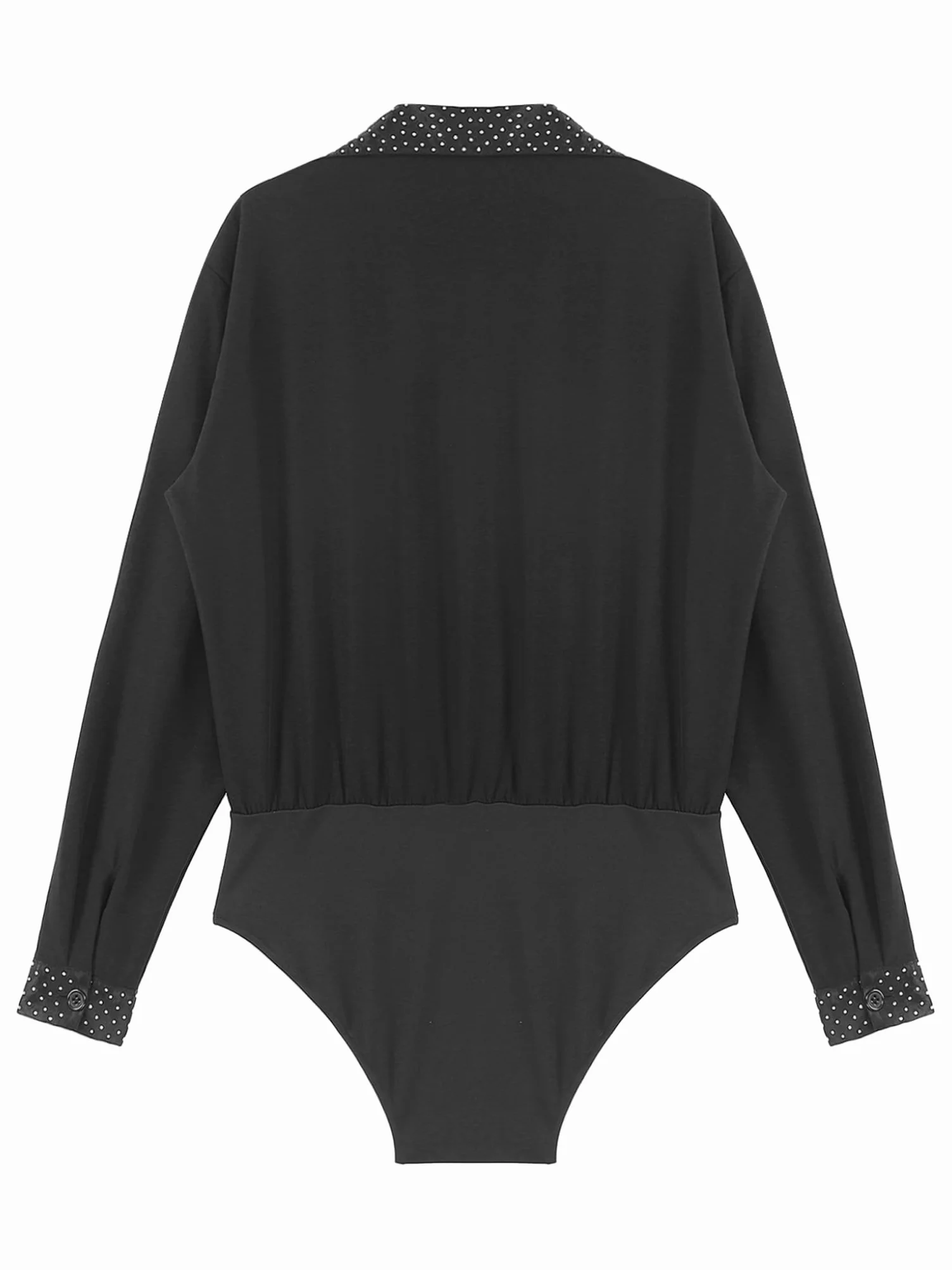 TTAO Camisa latina para hombre, cuello en V, brillante, body de una pieza con botones en la entrepierna, maillot de baile, disfraz de salsa, samba, chacha, moderno, disfraz de danza