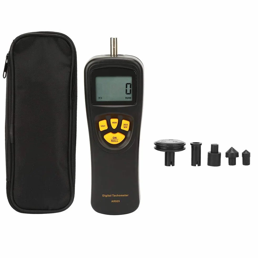 SMART SENSOR Tacómetro Digital 0.5~19999 RPM Contacto Medidor de Rotación LCD
