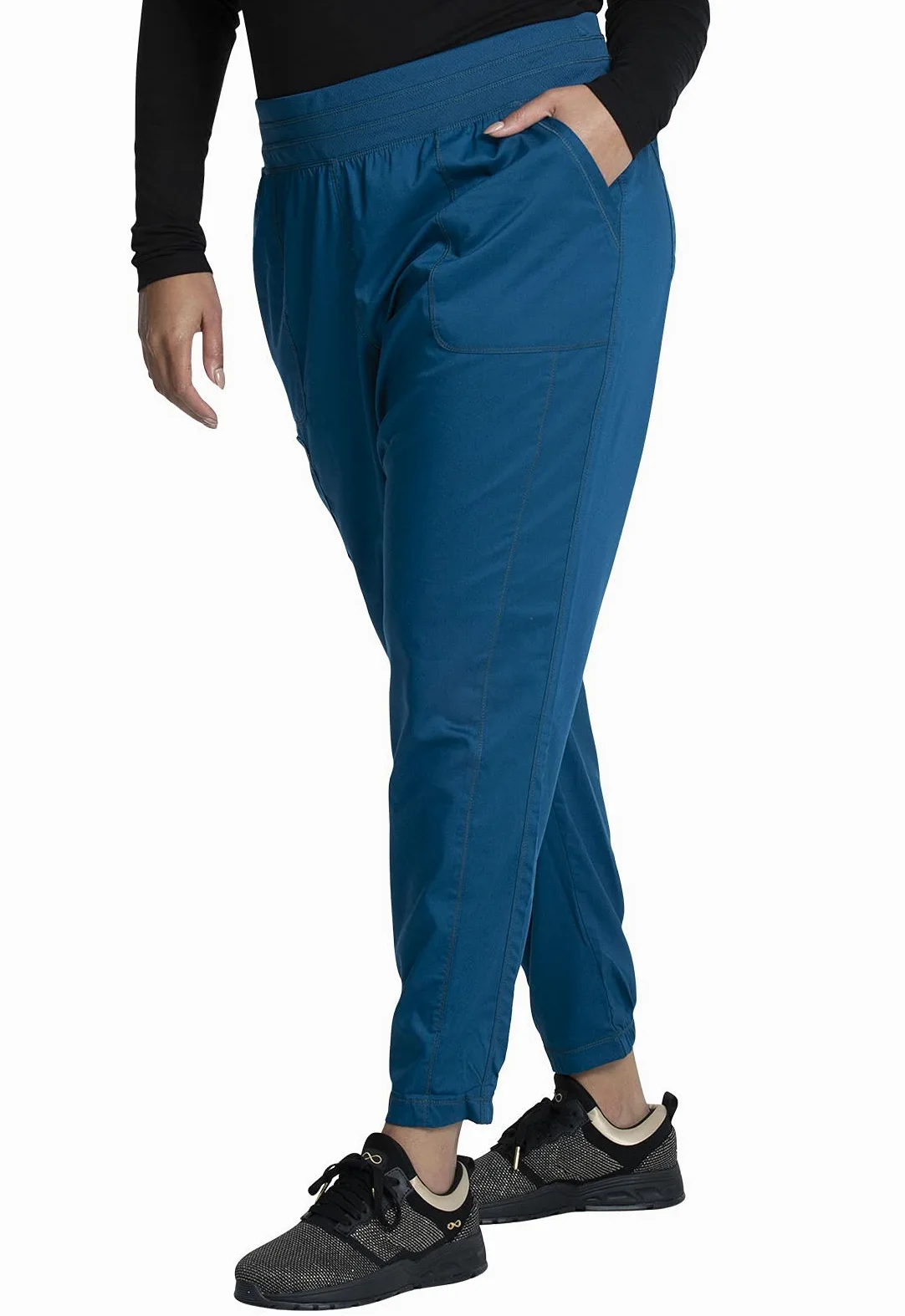CHEROKEE Workwear WW Revolution Natural Rise Jogger, WW011 | 5 bolsillos, tiro natural, sarga de tela mezclada, suave elástico en 2 direcciones, cintura de malla para cambios activos