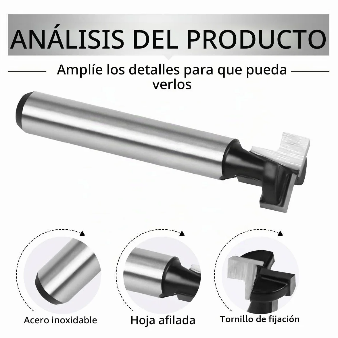 Flintronic 3 PCS Fresa Madera Broca Fresadora Ranura en T 8mm 3/8" 1/2" 5/16" Bit Carpintería Router Conjunto de fresado para Esquinas y Ranuras