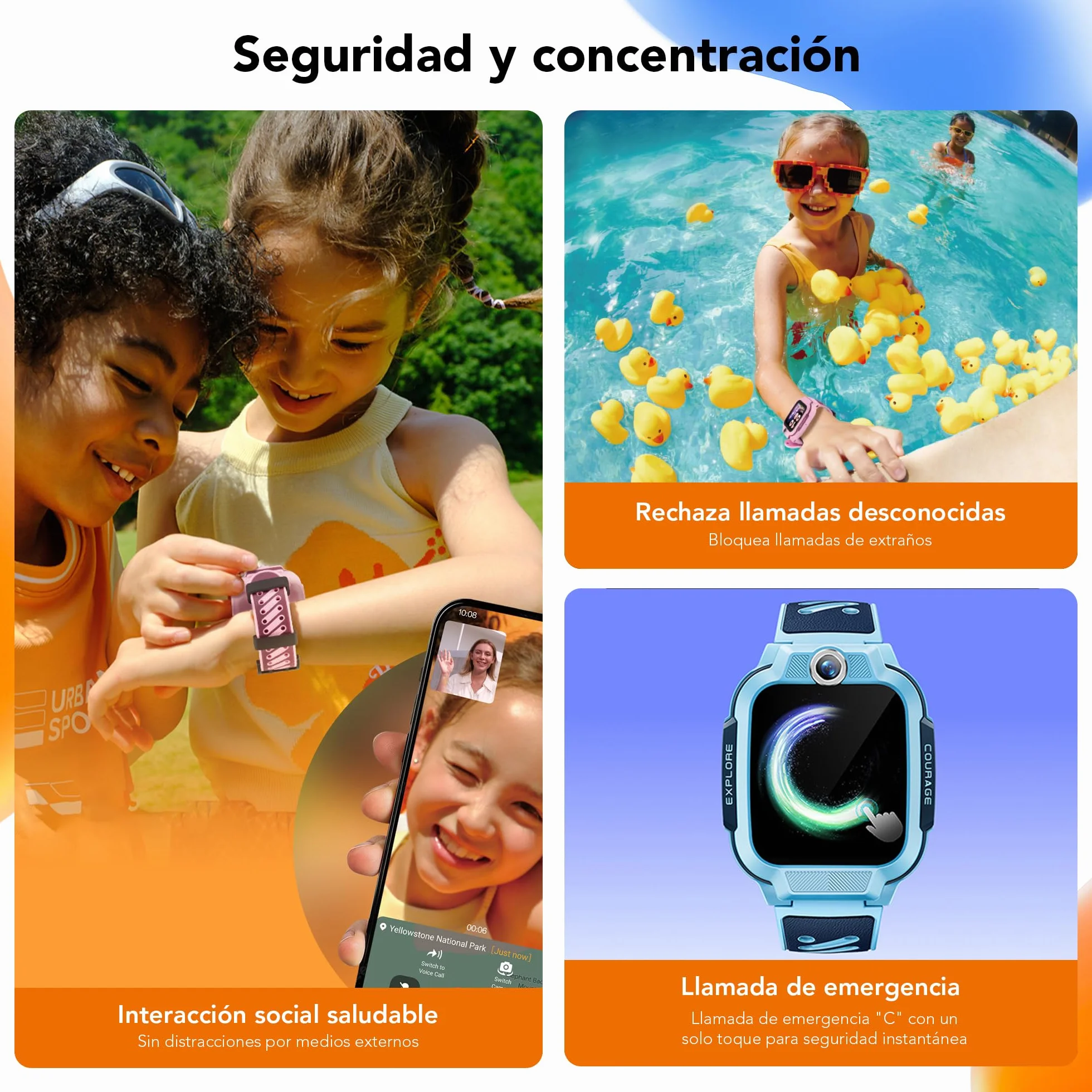 imoo Z3 Reloj Inteligente Niño, Kids Smartwatch con GPS Mundial, SOS, Control Parental, IP68, Modo Colegio, Video Llamadas HD, Voz, Chat, Pantalla1.5, 8GB, Vib, SIM, Reloj Niños Localizador