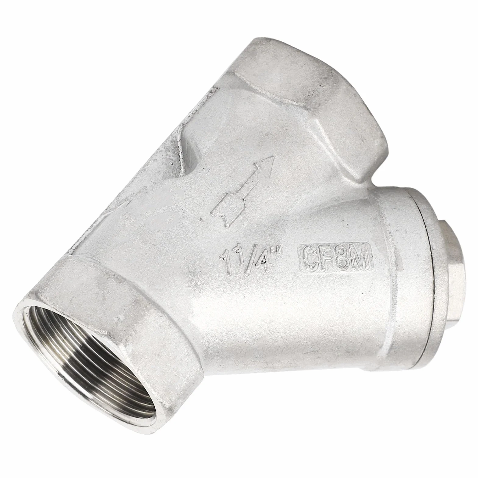 Filtro Tipo Y 1-1/4 Pulgadas DN32 Acero Inoxidable 304 Malla Doble Capa Válvula para Agua Petróleo Gas