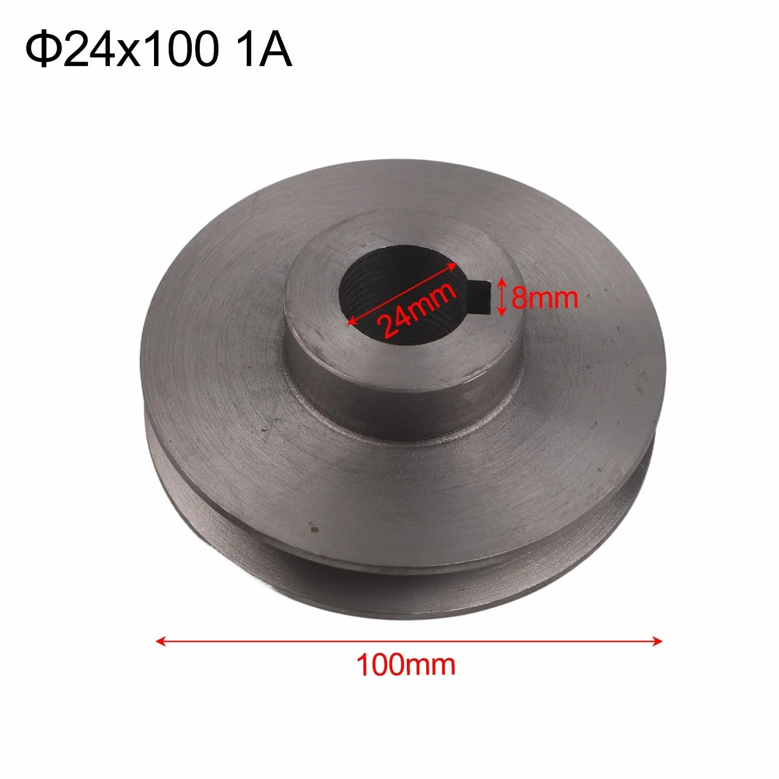 Polea de transmisión de hierro fundido, una ranura, correa trapezoidal, 24x100