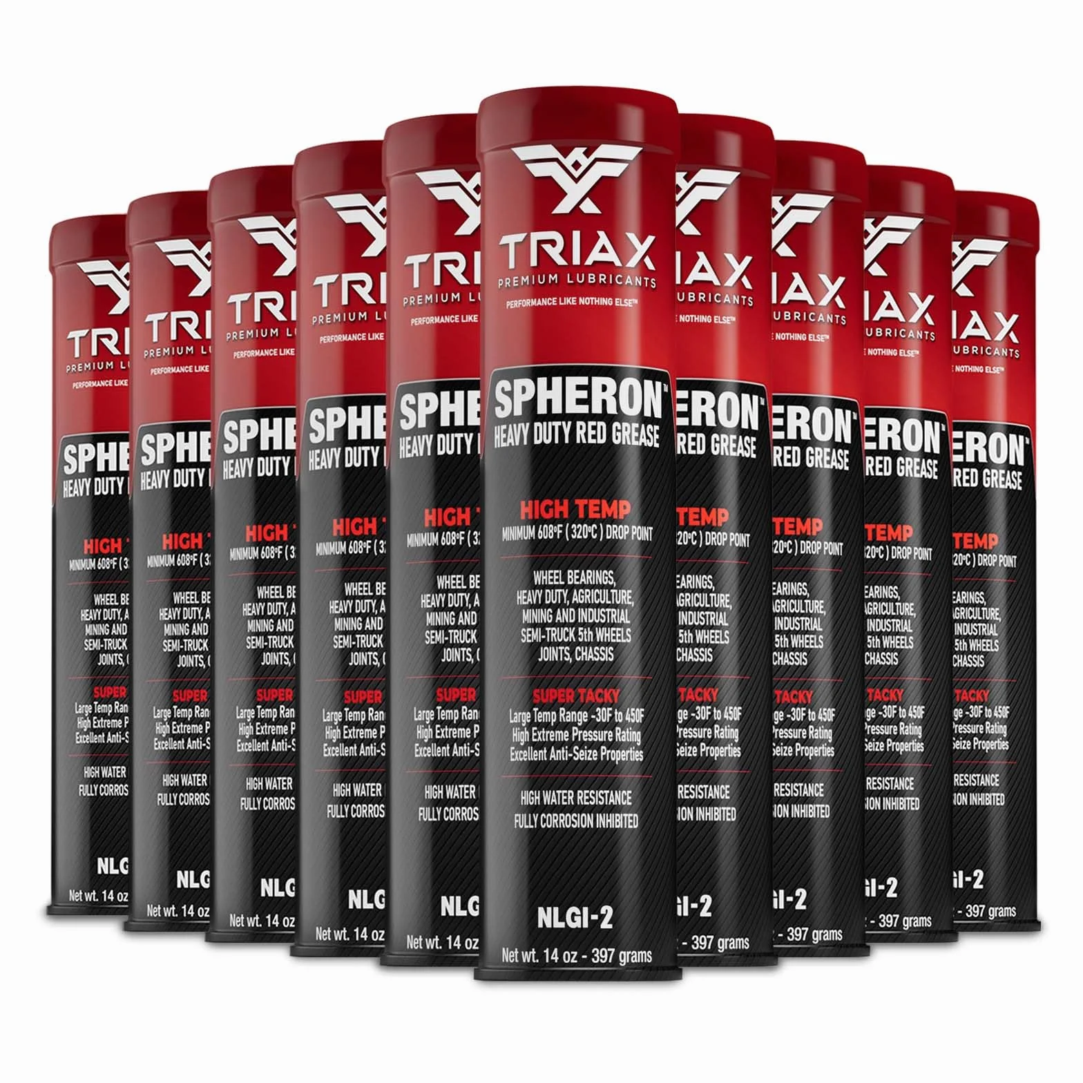 TRIAX Spheron HT Grasa Roja Consistente Impermeable Alta Temperatura 204°C Presión Extrema Cartucho 400g