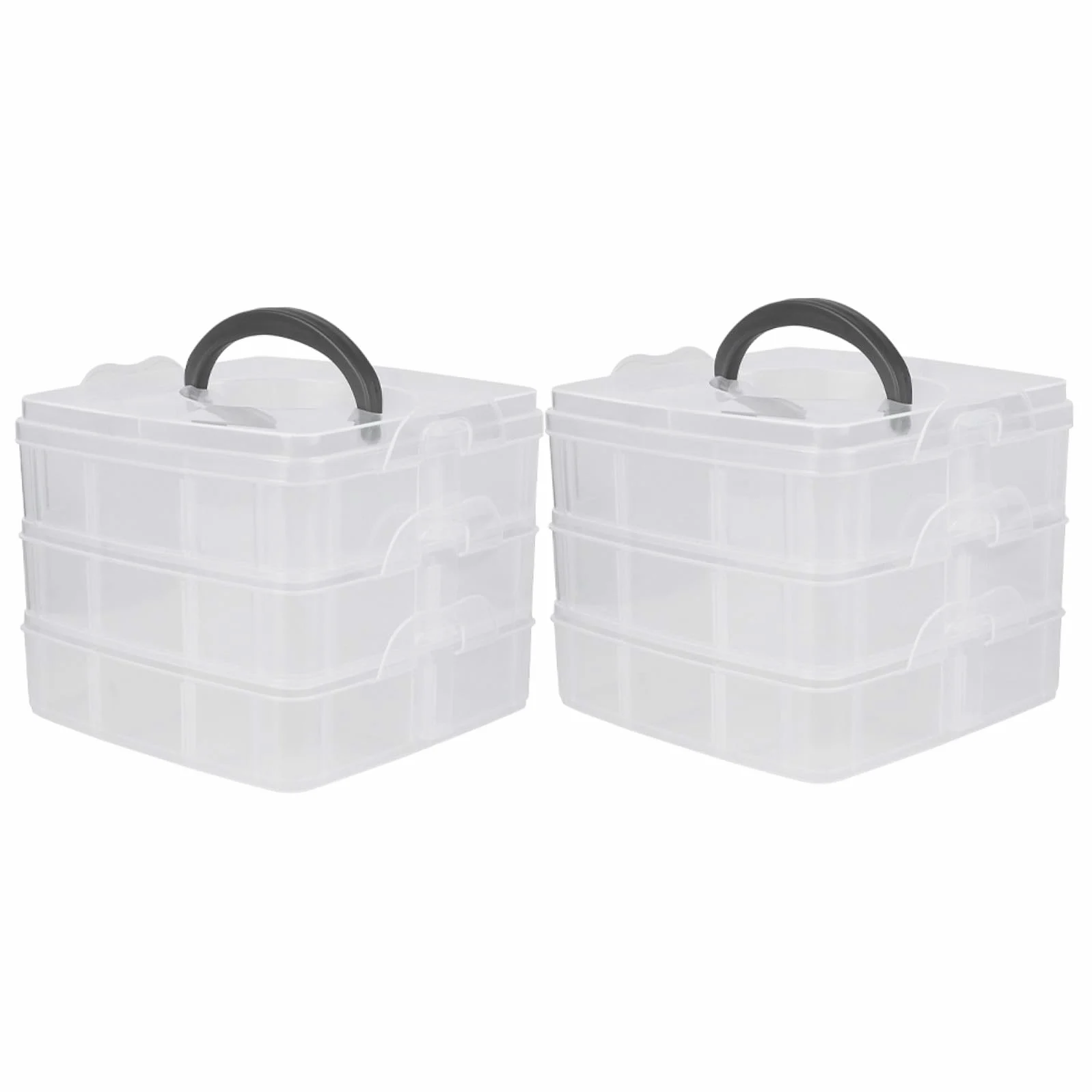 Juego de 2 cajas de almacenamiento para maquillaje, organizador de accesorios, caja de almacenamiento creativa, cajas de herramientas de clasificación, acrílico transparente