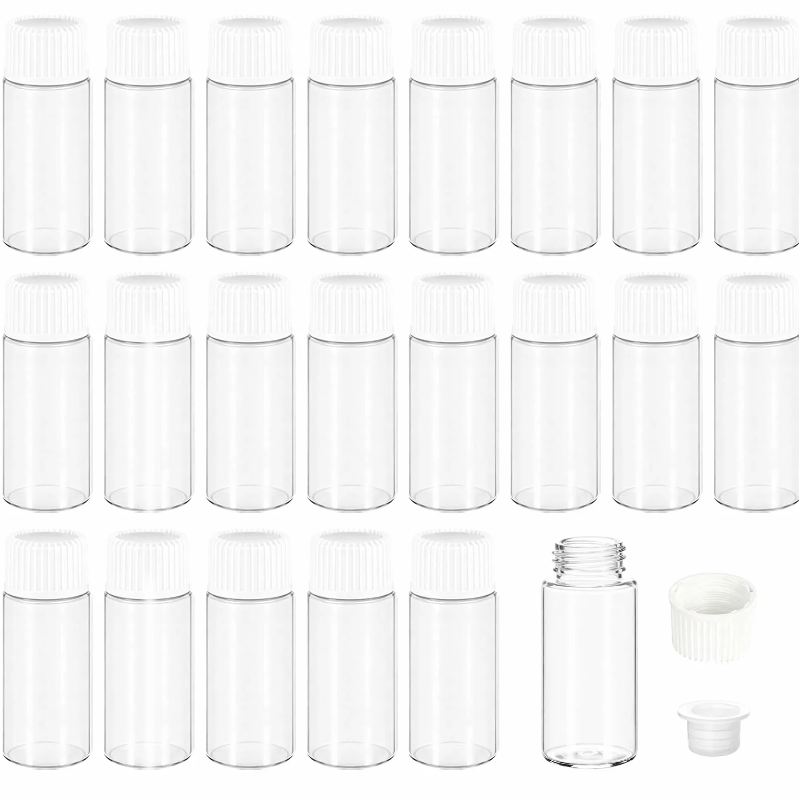 24 Unidades 5ml Frascos Vacíos para Muestras de Aceites Esenciales con Tapón de Rosca