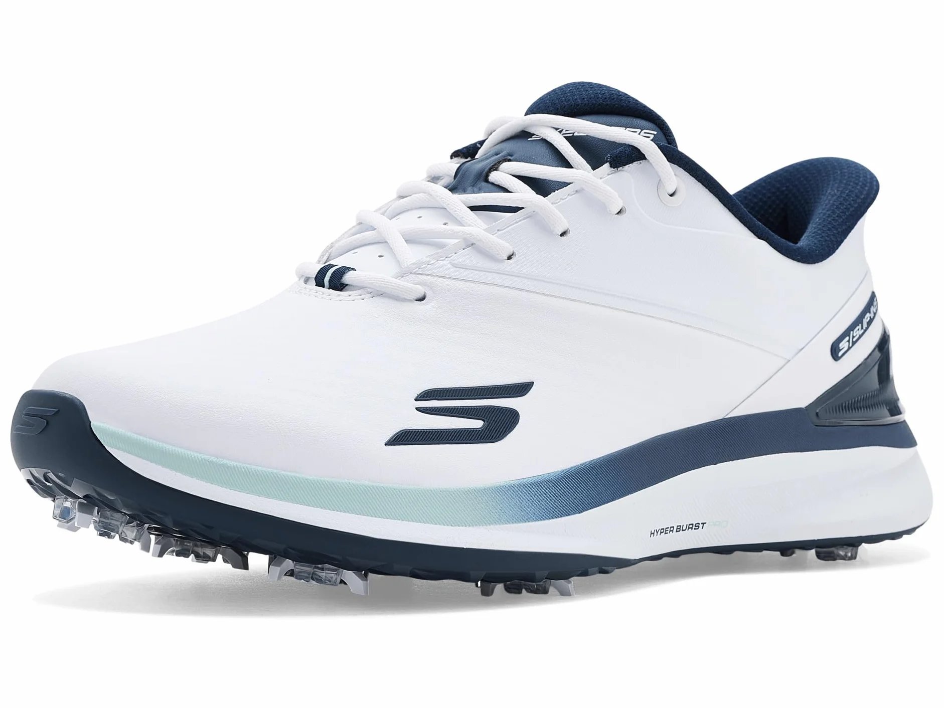 Skechers Golf Blade Tour SL, Zapatos de Golf para Hombre, Estándar (Blanco/Azul Marino, Sistema Tallas Calzado EU, Adulto, Números, Mediano, 43)