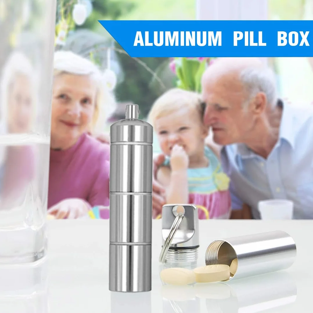 Pastillero para llaves 3 compartimentos impermeable aluminio 2 unidades