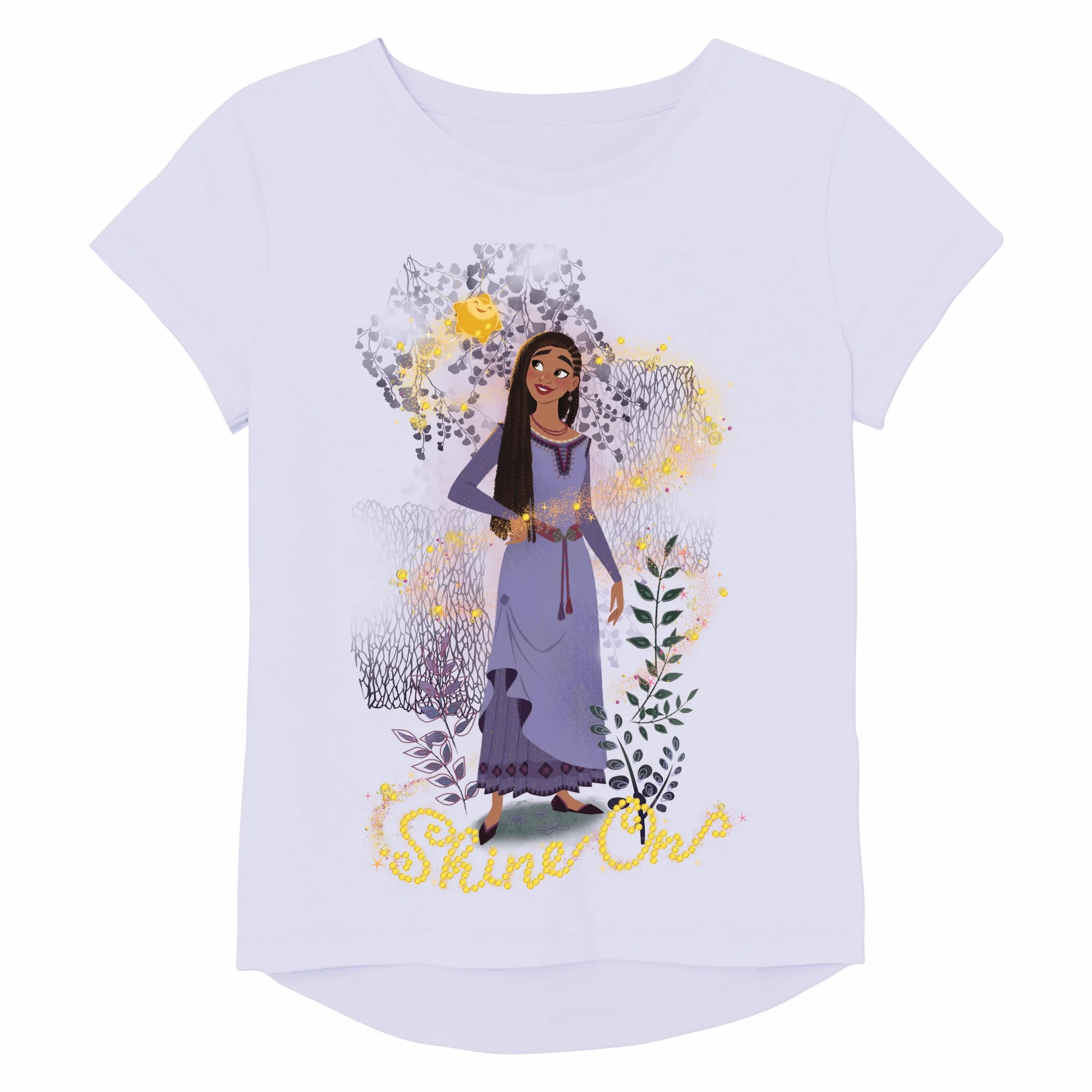 Disney Disney's Wish ASHA & Star Shine on Short Sleeve T-Shirt Camiseta para Niñas