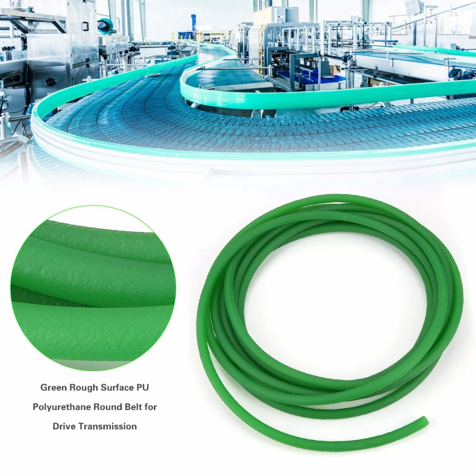 Yosoo Health Gear Correa de Poliuretano PU Redonda 8mm x 5m para Transmisión de Accionamiento