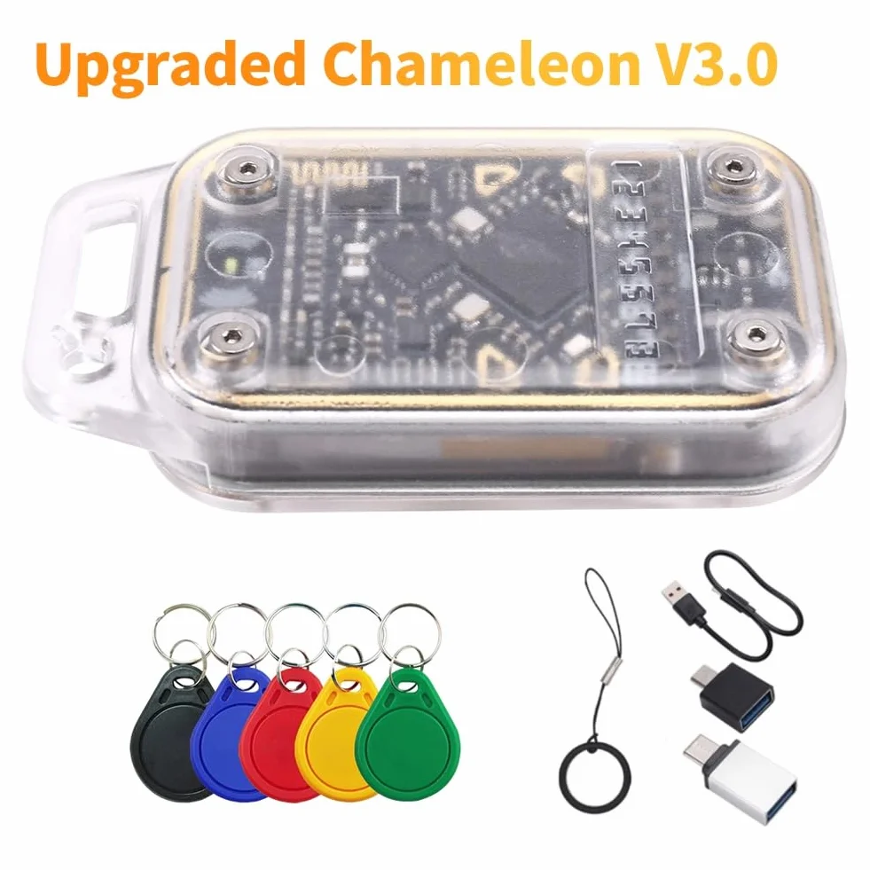 Chameleon V3.0 RFID Lector de Chips Inteligentes 125K 13.56M NFC Read Writer con 5 Llaveros UID