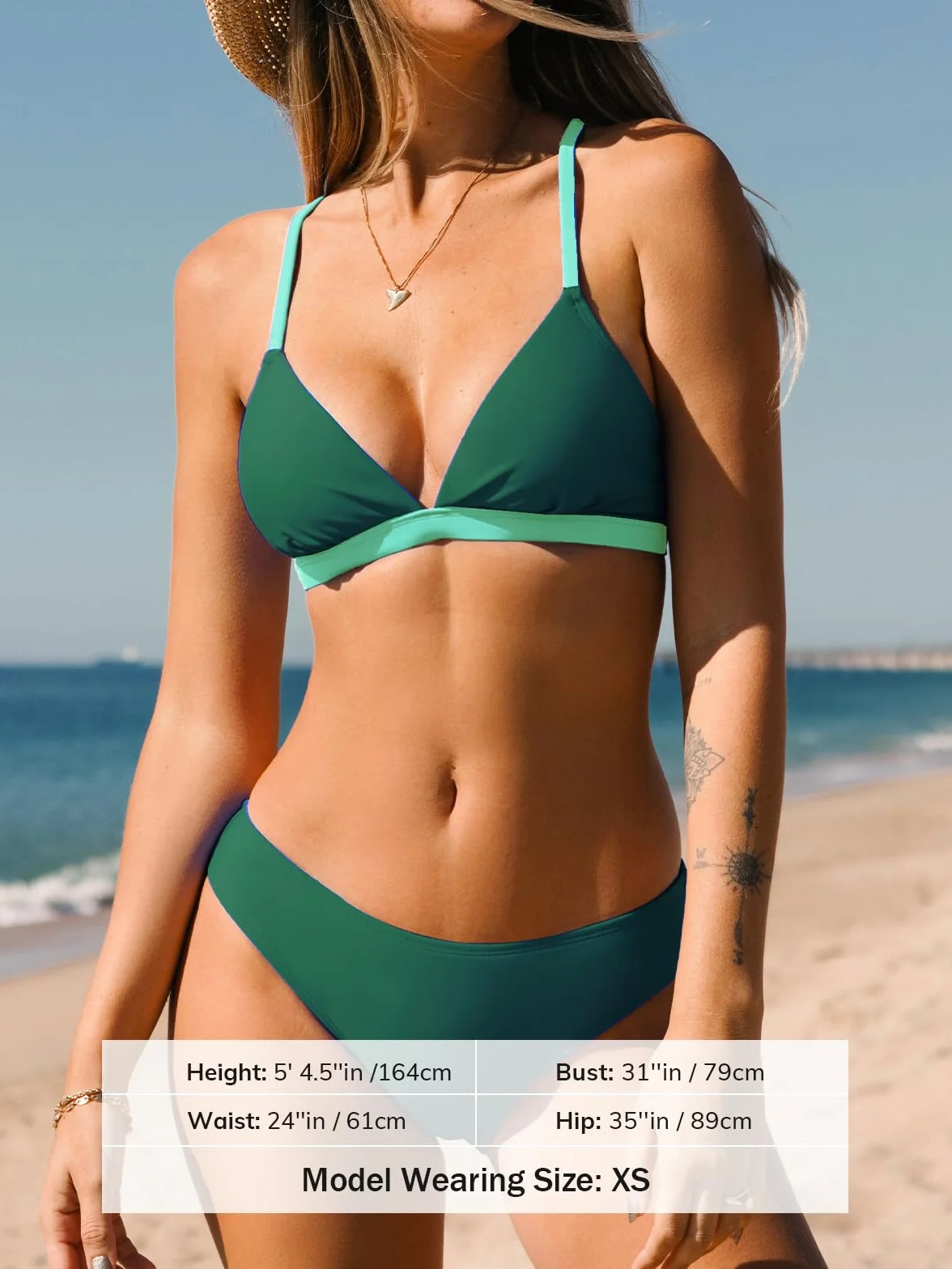 CUPSHE Conjunto de Bikini Top Triangular Tanga Traje de Baño de Dos Piezas