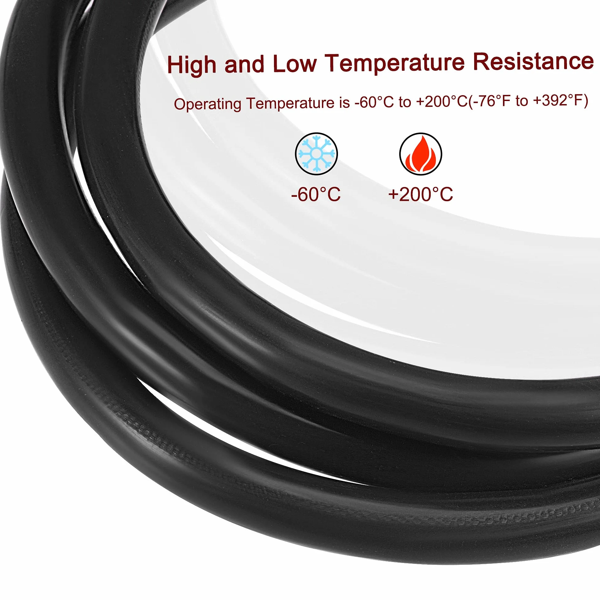 sourcing map Vacío Silicona Tubo 4mm ID 10mm OD 3mm Pared Grosor Manguera Motor 1,5M Negro