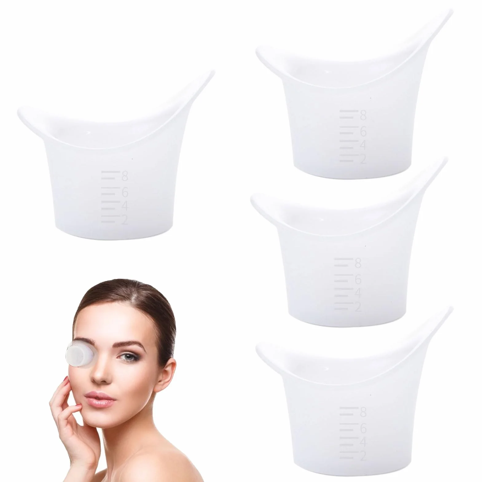 Lavaojos Bañera de ojos 4 piezas 8 ml silicona portátil limpieza ocular