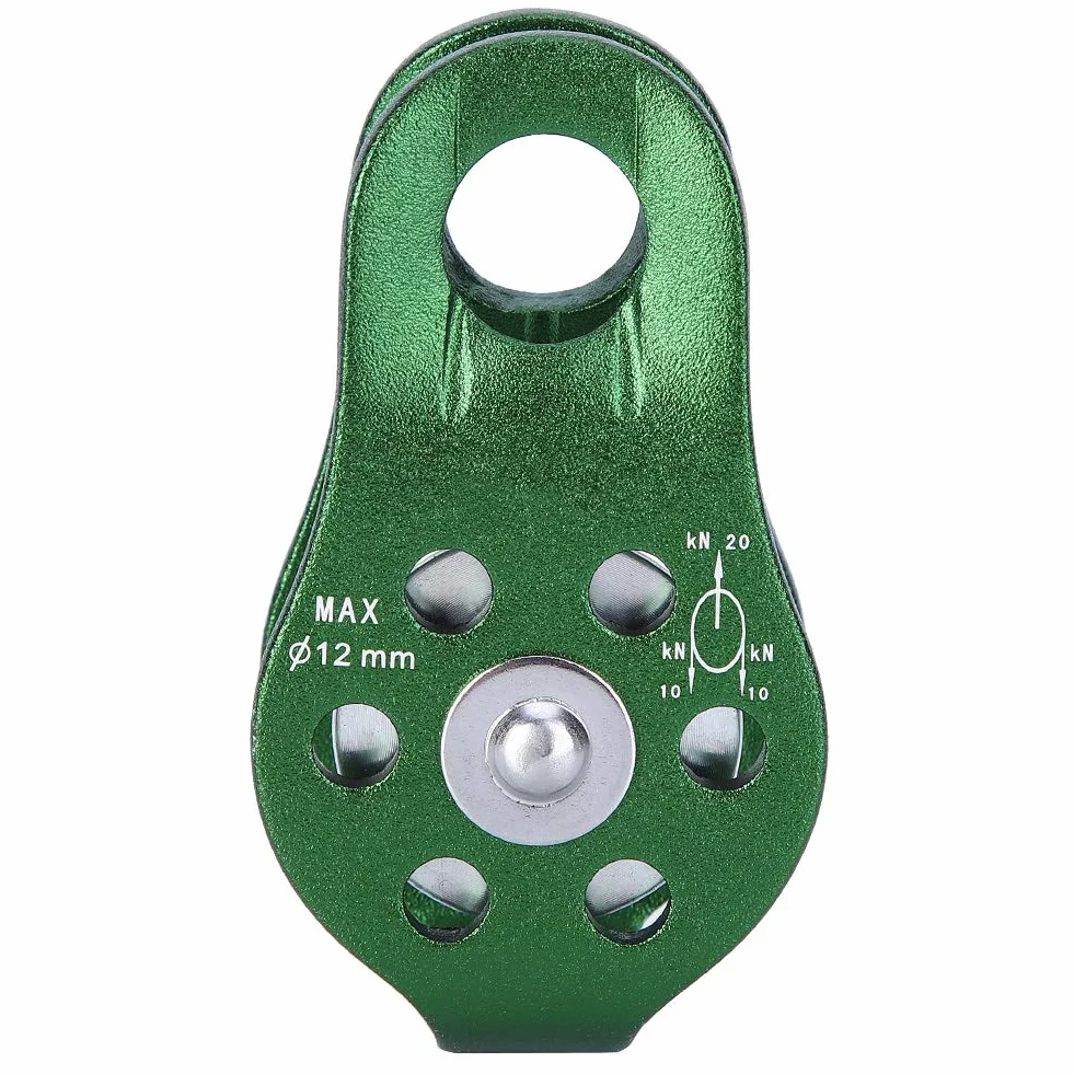Culnflun Bloque de polea de aleación de aluminio para escalada 8-12 mm Verde