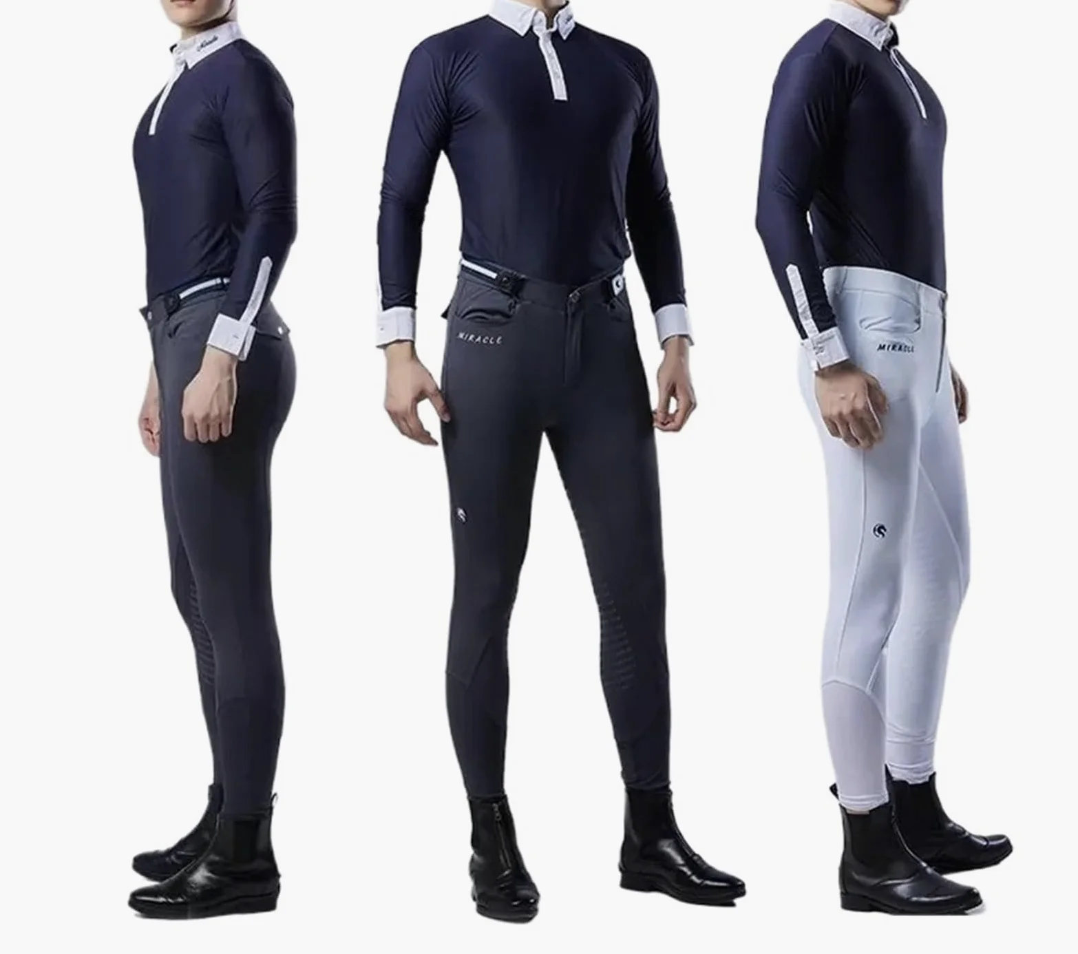 Pantalones de equitación for hombre, pantalones ecuestres, ropa primavera y verano, silicona for montar a caballo Para Montar(White,30)
