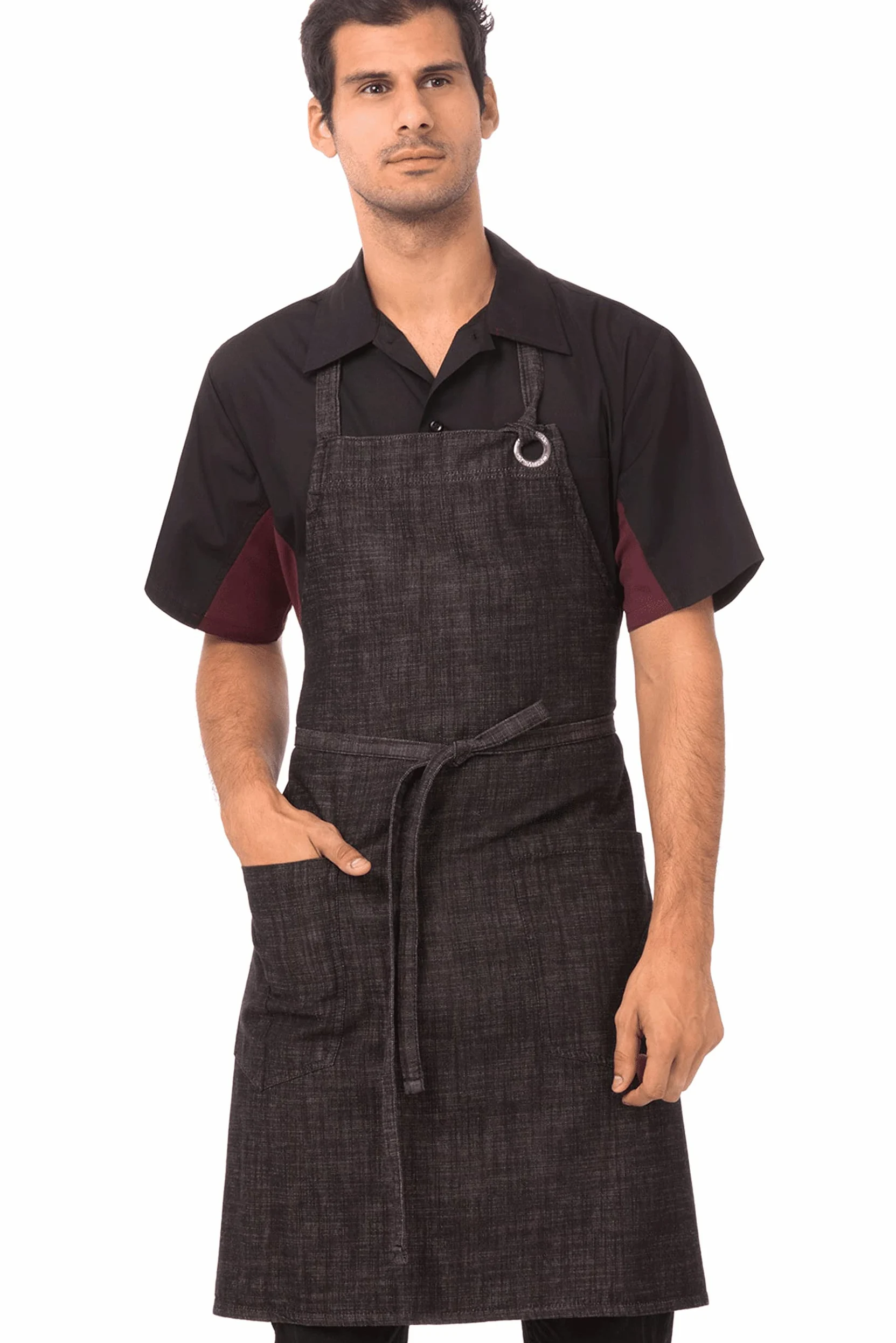 Chef obras Crosshatch babero Delantal, ABXX052-BBG-0