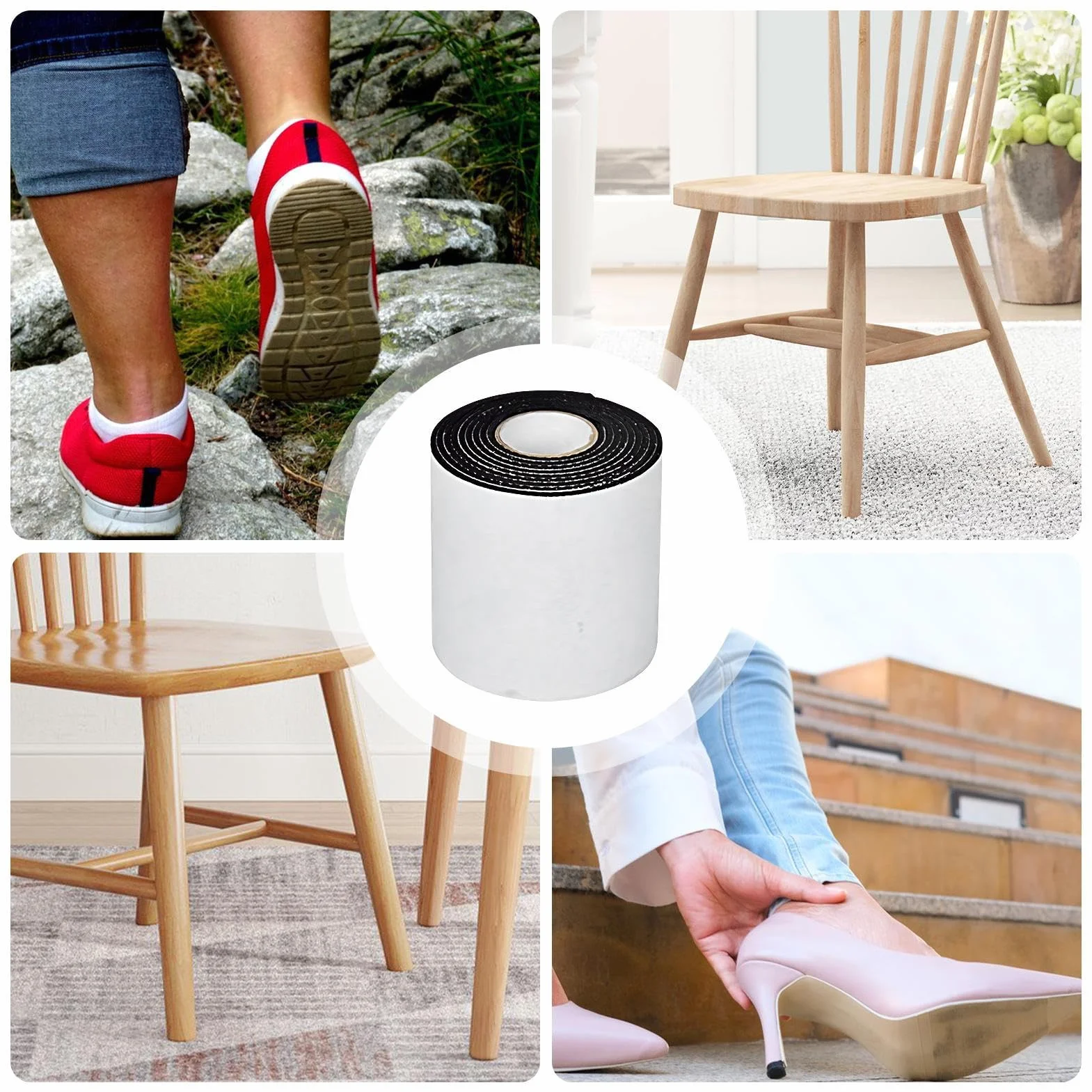 Agarres antideslizantes para zapatos – Cinta adhesiva para zapatos de 3.28 pies de largo, almohadillas antideslizantes para tacones, calcomanías para parte inferior de zapatos, gomitas para zapatos