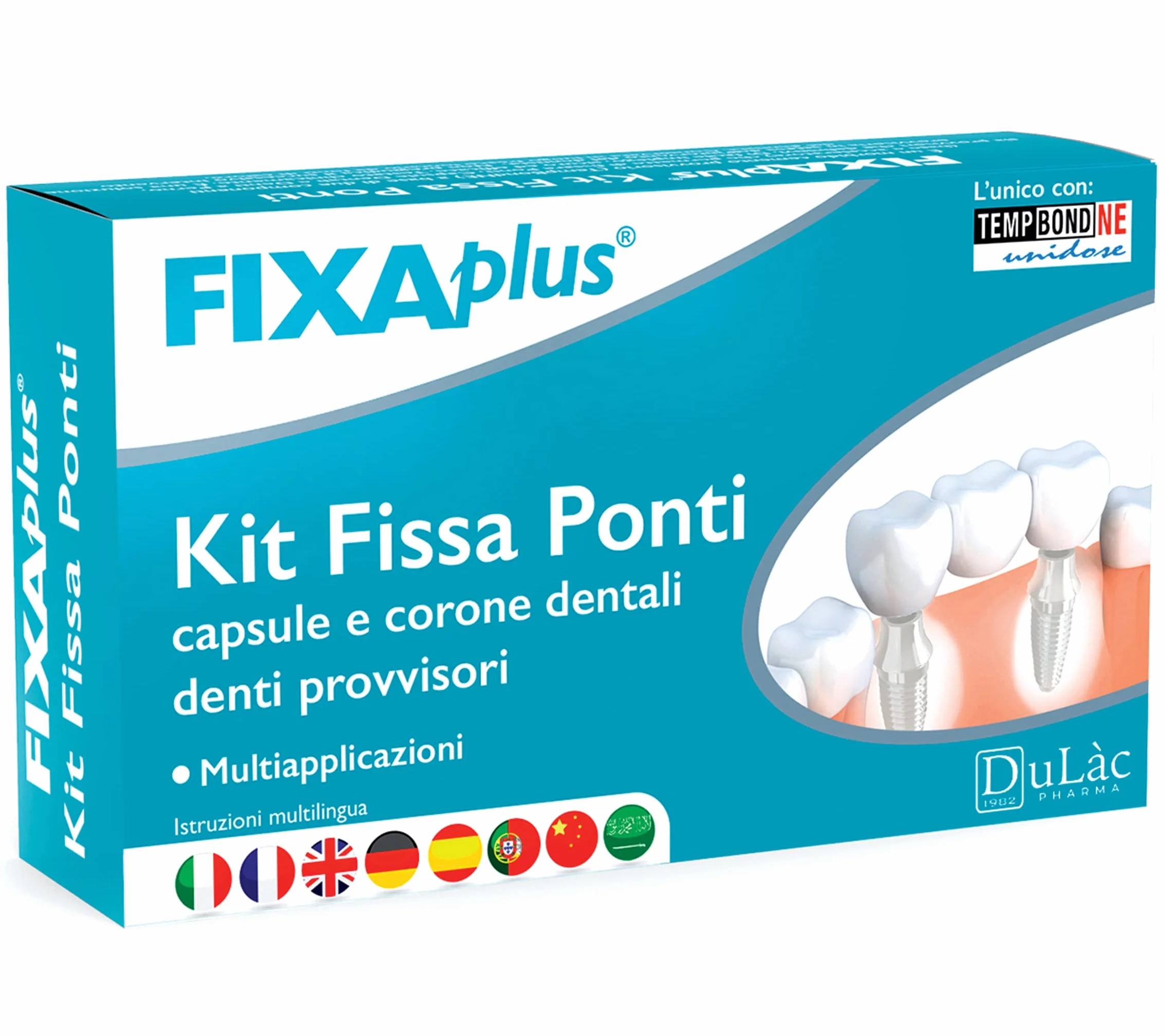 Kit con Cemento Dental Provisional para Implantes, Coronas y Puentes, Composite Autopolimerizable