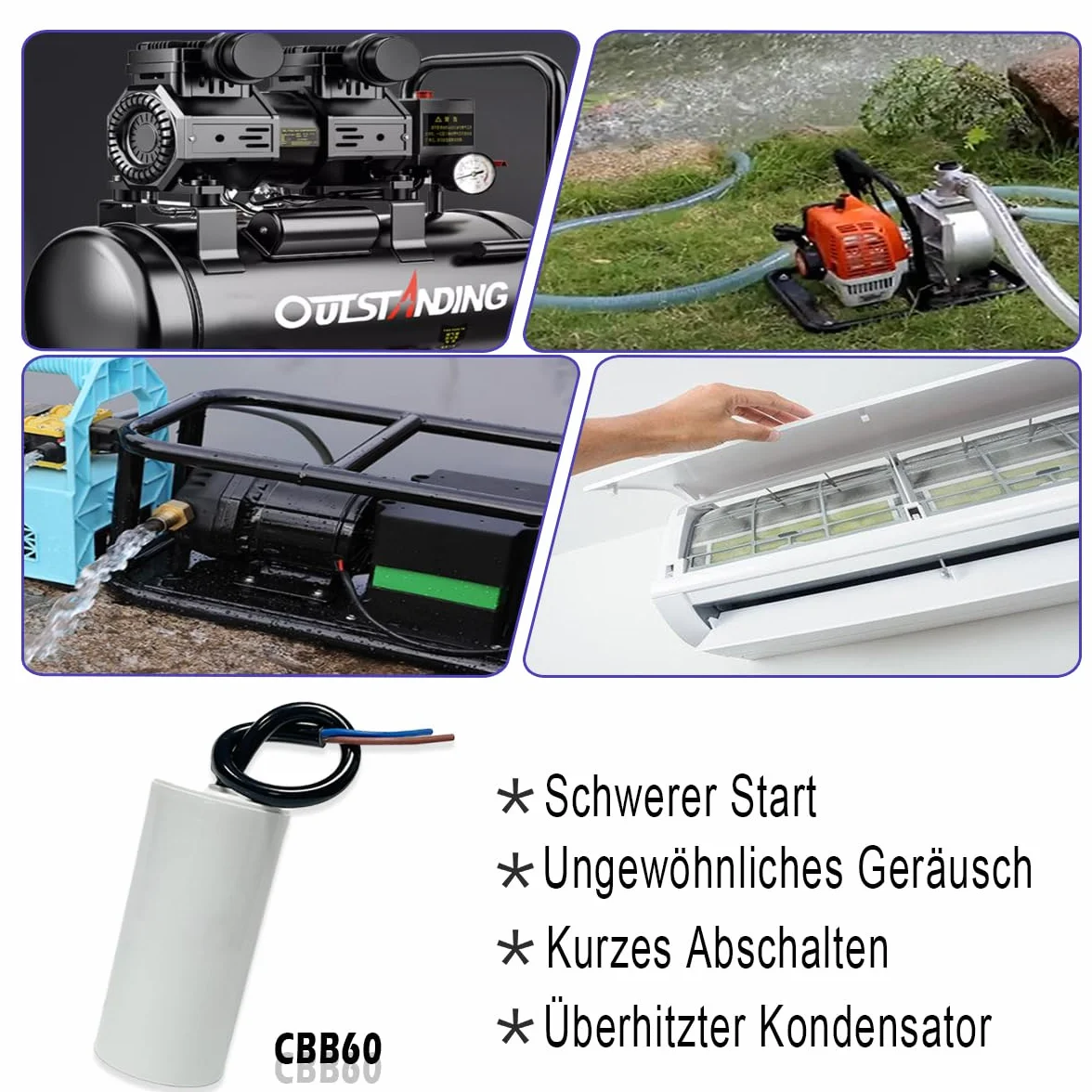 CBB60 450V 16µF 50/60Hz Condensador de Arranque y Funcionamiento para Motor ANGEEK