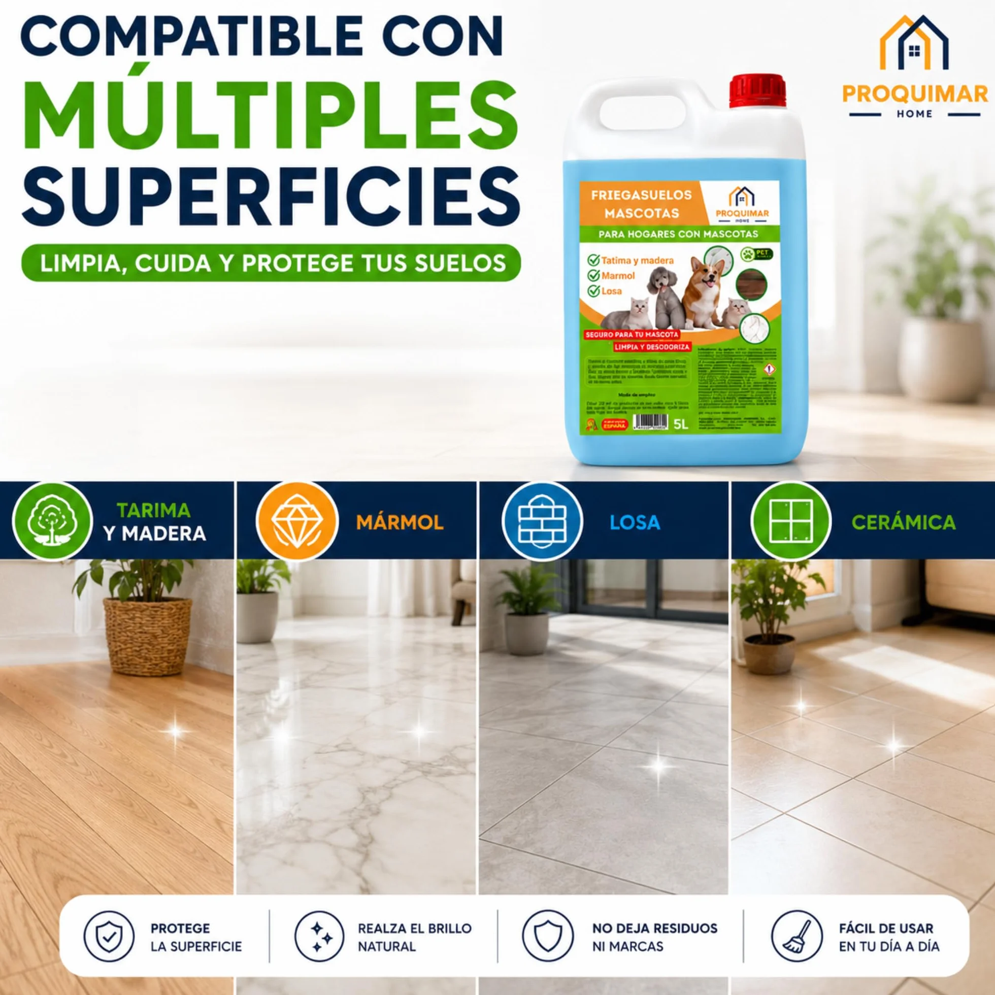 Fregasuelos Mascotas Limpiador Concentrado Perfumado 5L