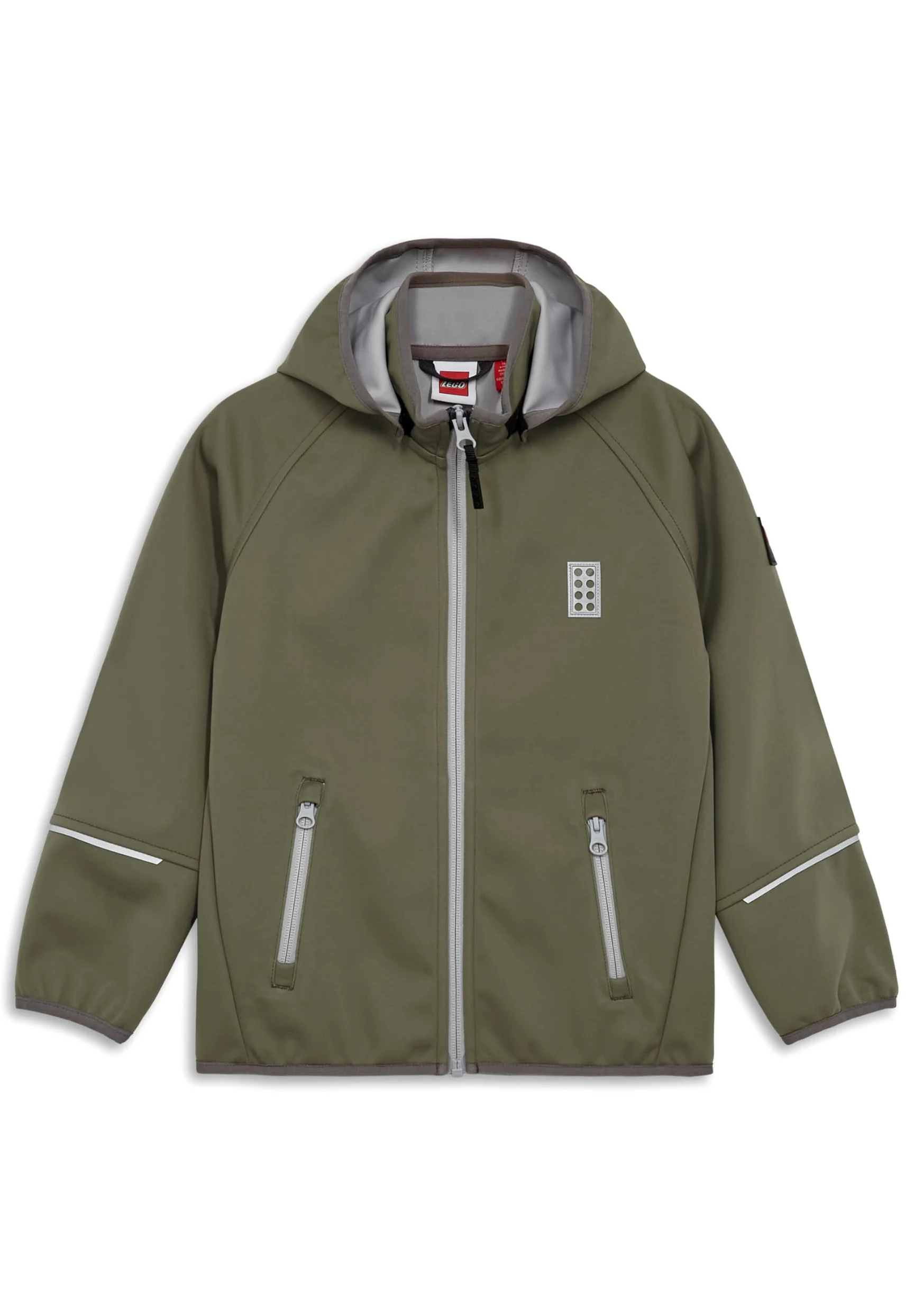 Kabooki LEGO - Chaqueta softshell para niños y niñas - Impermeable 8000 mm, resistente al viento, capucha desmontable | Reflectores, protector de barbilla, cremallera YKK | Exterior