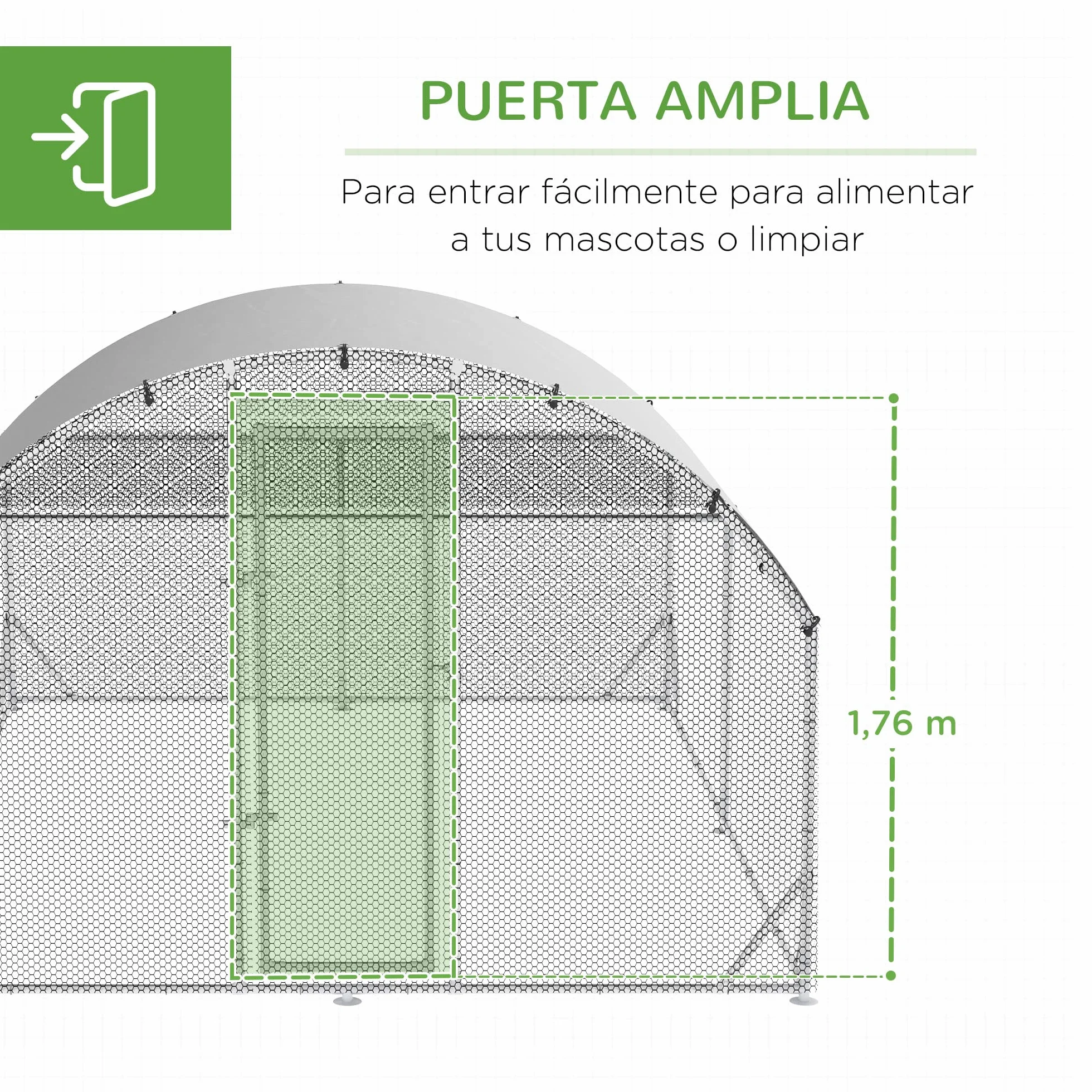 PawHut Gallinero Exterior Grande Acero Galvanizado 380x280x195 cm 2 Pisos para 10-12 Gallinas
