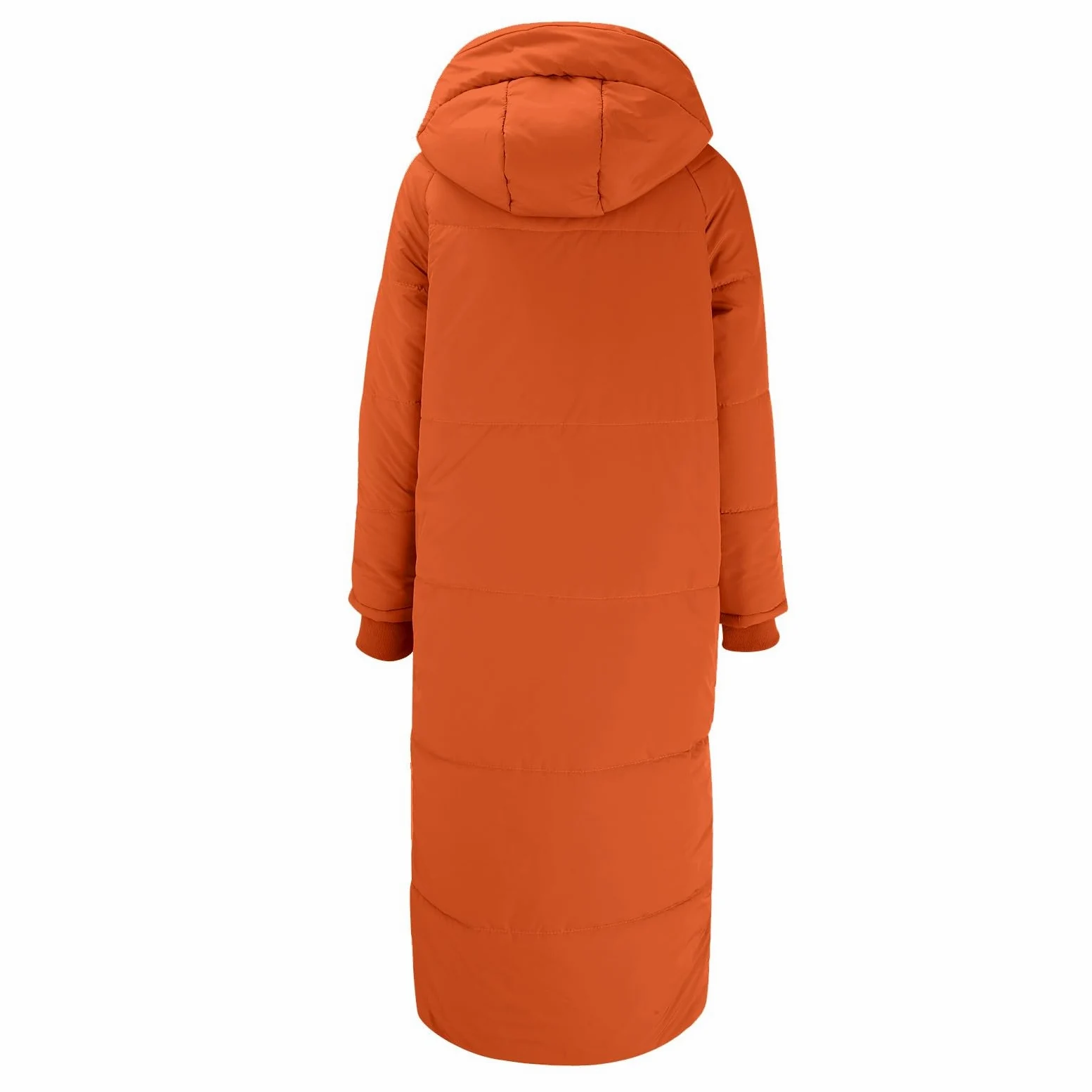 Abrigo largo de entretiempo para mujer, abrigo de invierno, chaqueta de entrenamiento con capucha, aspecto de plumón, abrigo acolchado con capucha, abrigo con capucha, monocolor, informal, chaqueta
