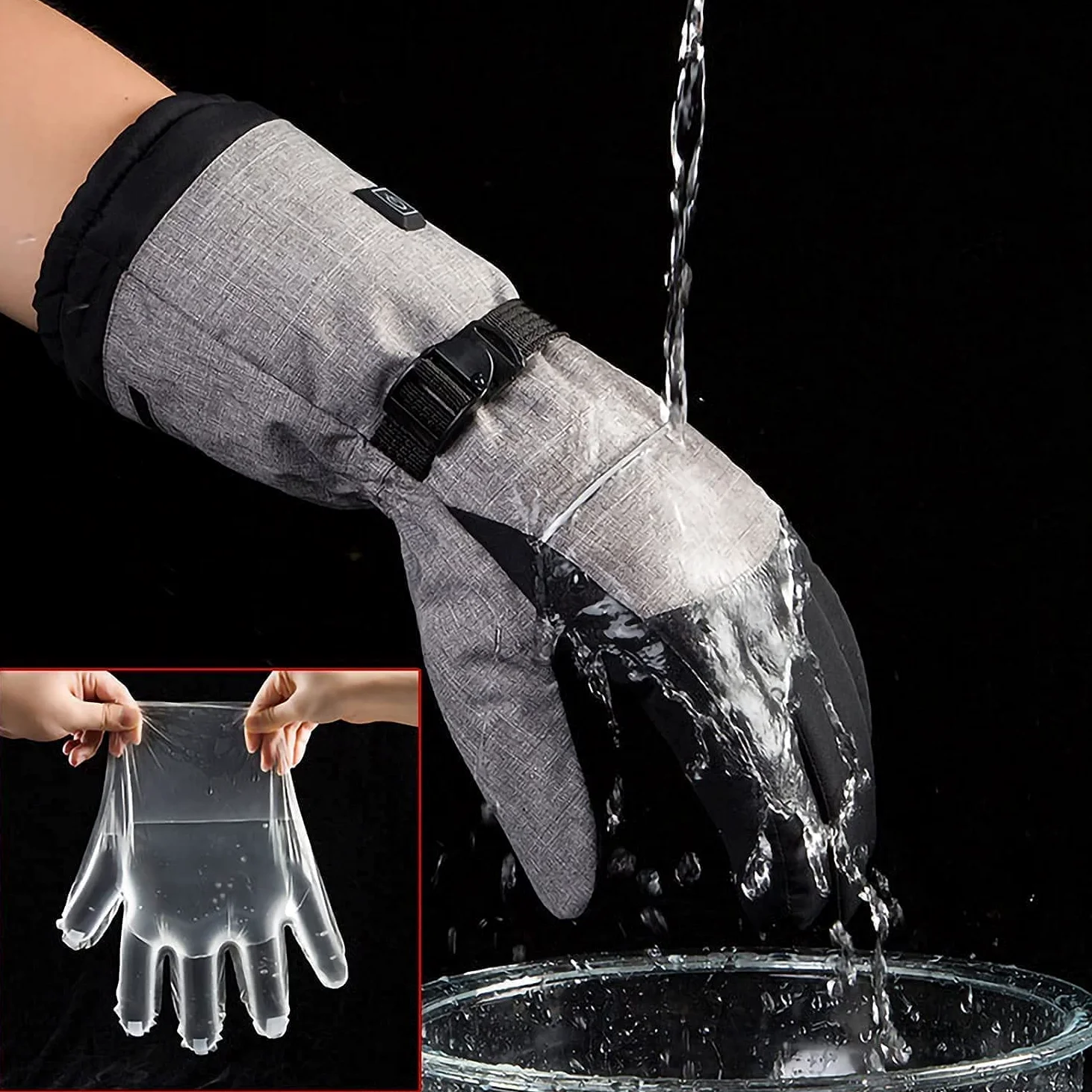Guantes térmicos Guantes térmicos con Pantalla táctil, Hombres Mujeres Guantes para Escalada Senderismo Esquí, Kit de Guantes con batería Recargable Calentadores de Manos de invier