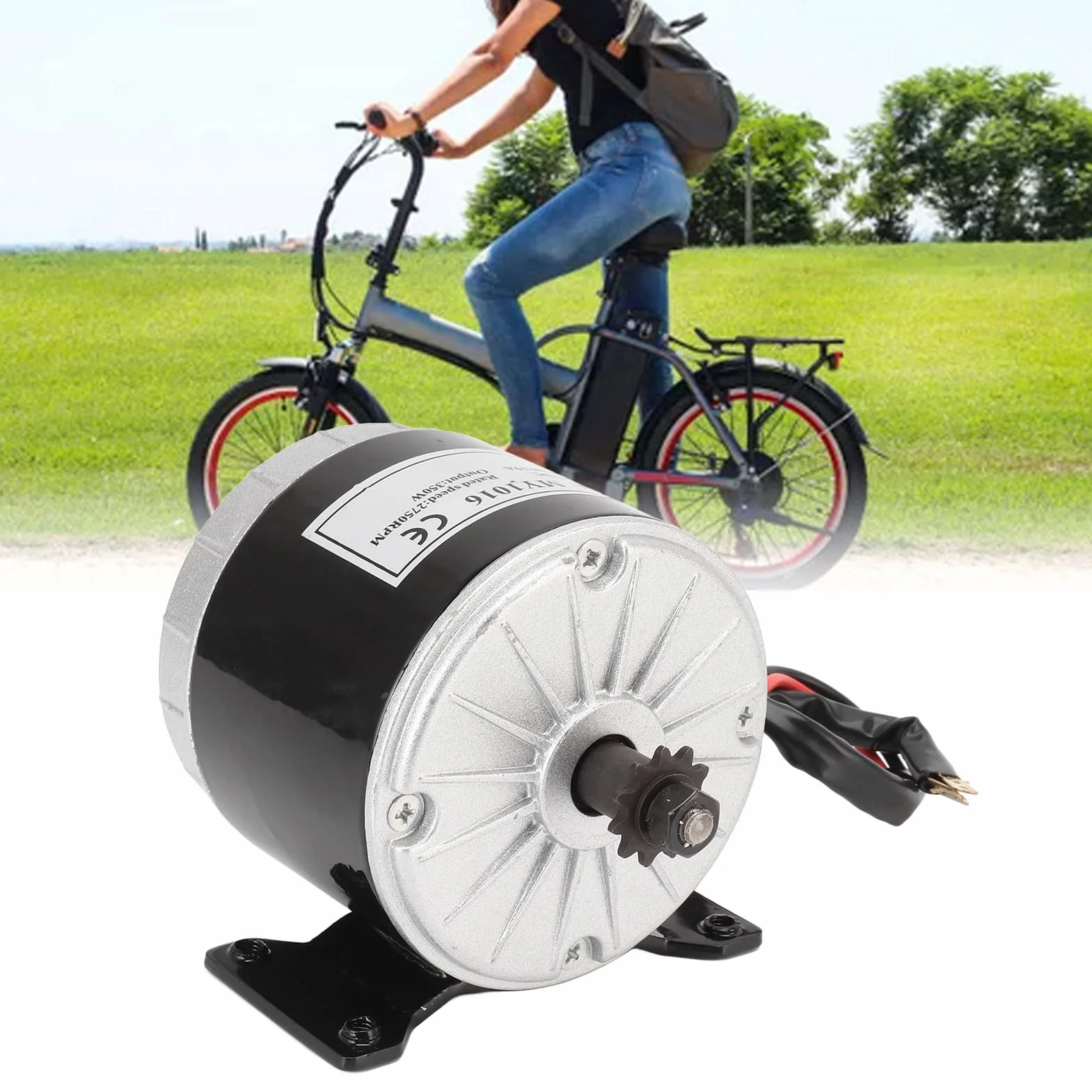 Motor Eléctrico de Reducción de Engranajes 24V 350W 2750 RPM para Bicicleta Eléctrica