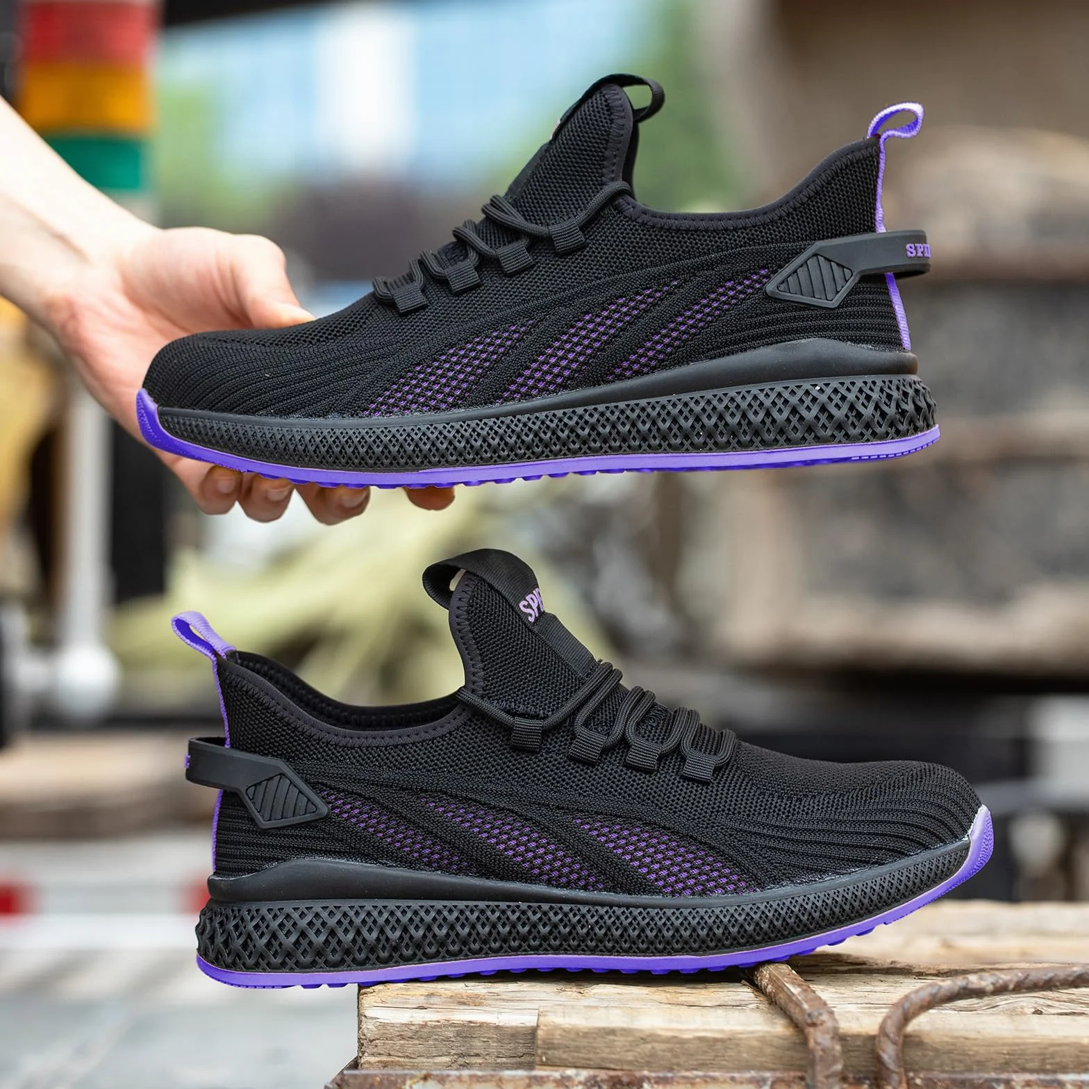 SPIEZ Antiaplastamiento Zapatos de Seguridad Mujer Ligeros, Cómodos Zapatos de Trabajo Transpirables Zapatillas de Seguridad para el Trabajo y el Uso Diario
