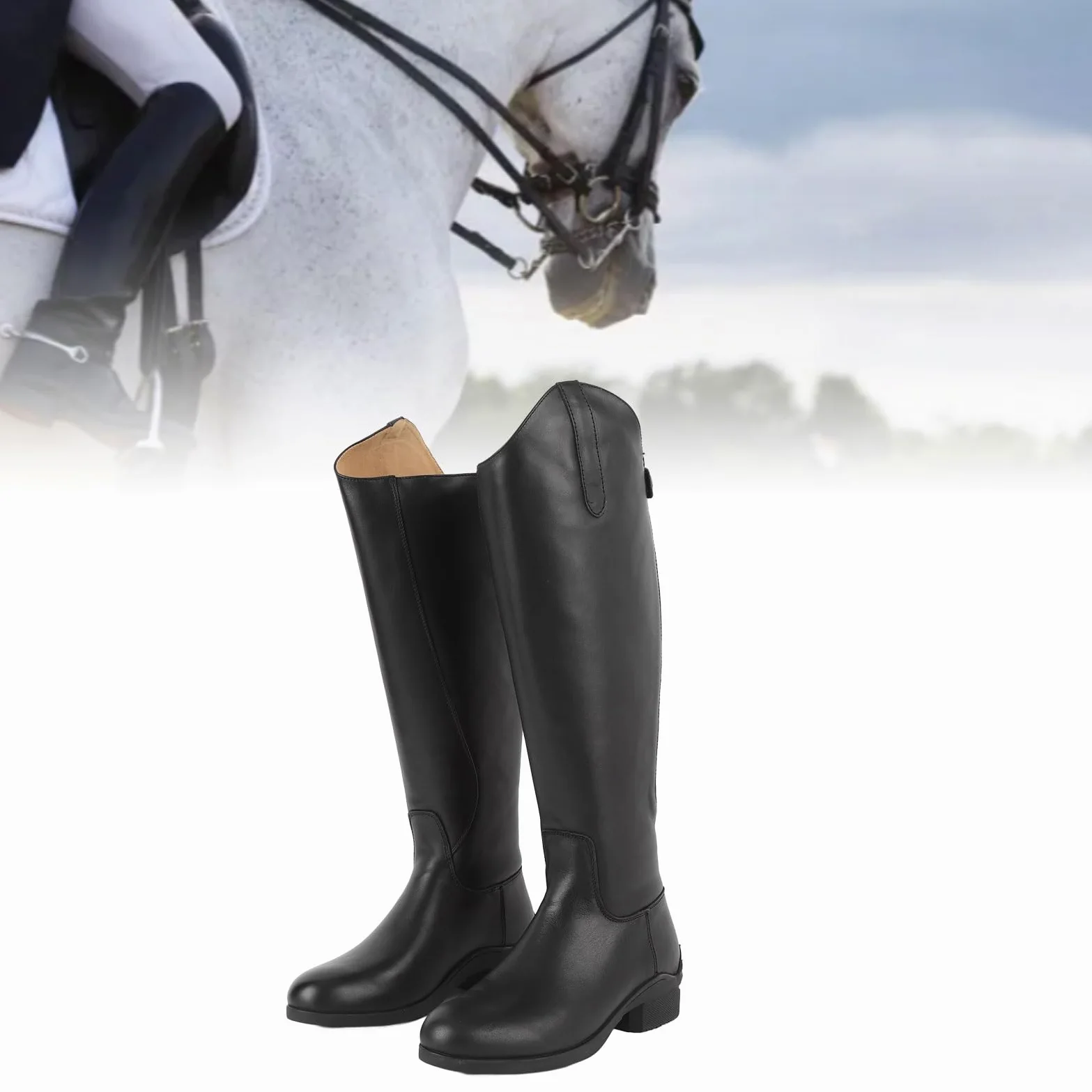 Botas de Montar Ecuestres, Botas de Montar Altas Unisex de Cuero Eva para Entrenamiento